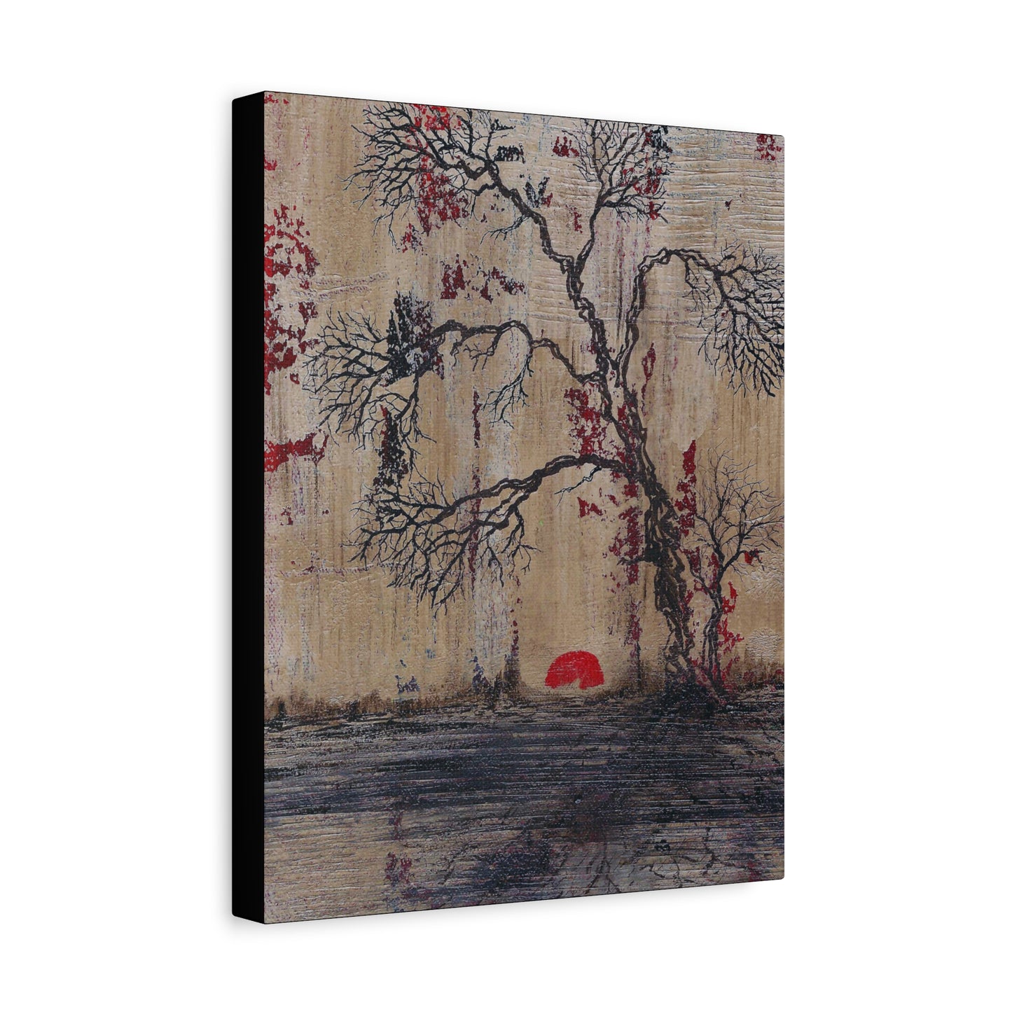 Titled "Daybreak" Bonsai Tree Abstract On Canvas