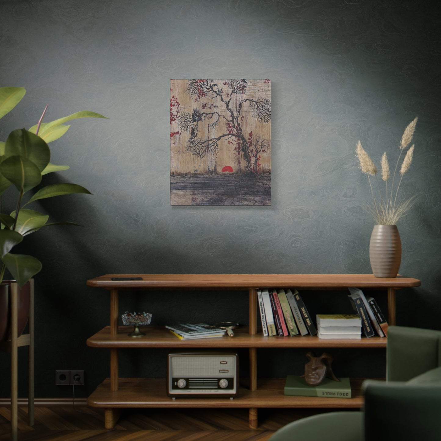 Titled "Daybreak" Bonsai Tree Abstract On Canvas