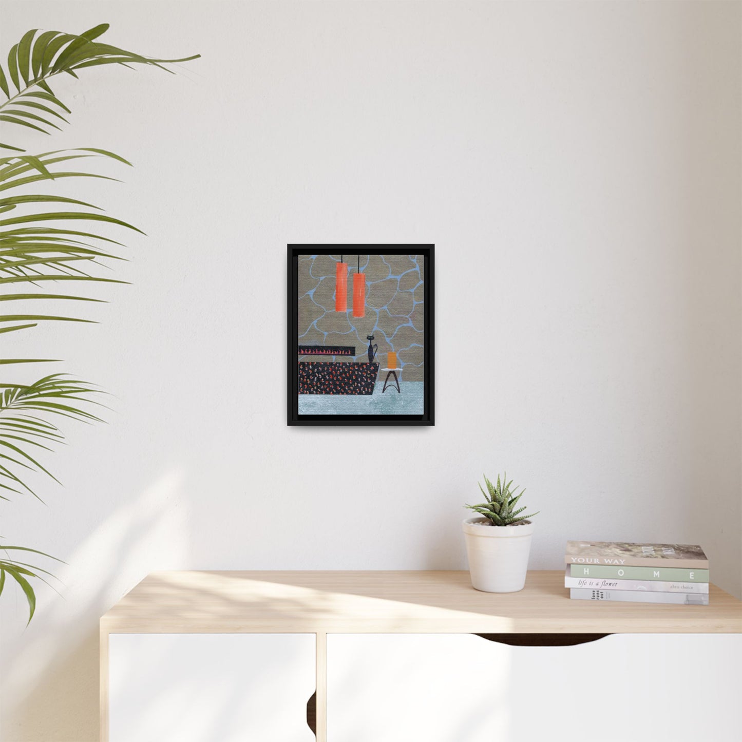 Fireplace Elegance Vintage Inspired Framed Canvas Print