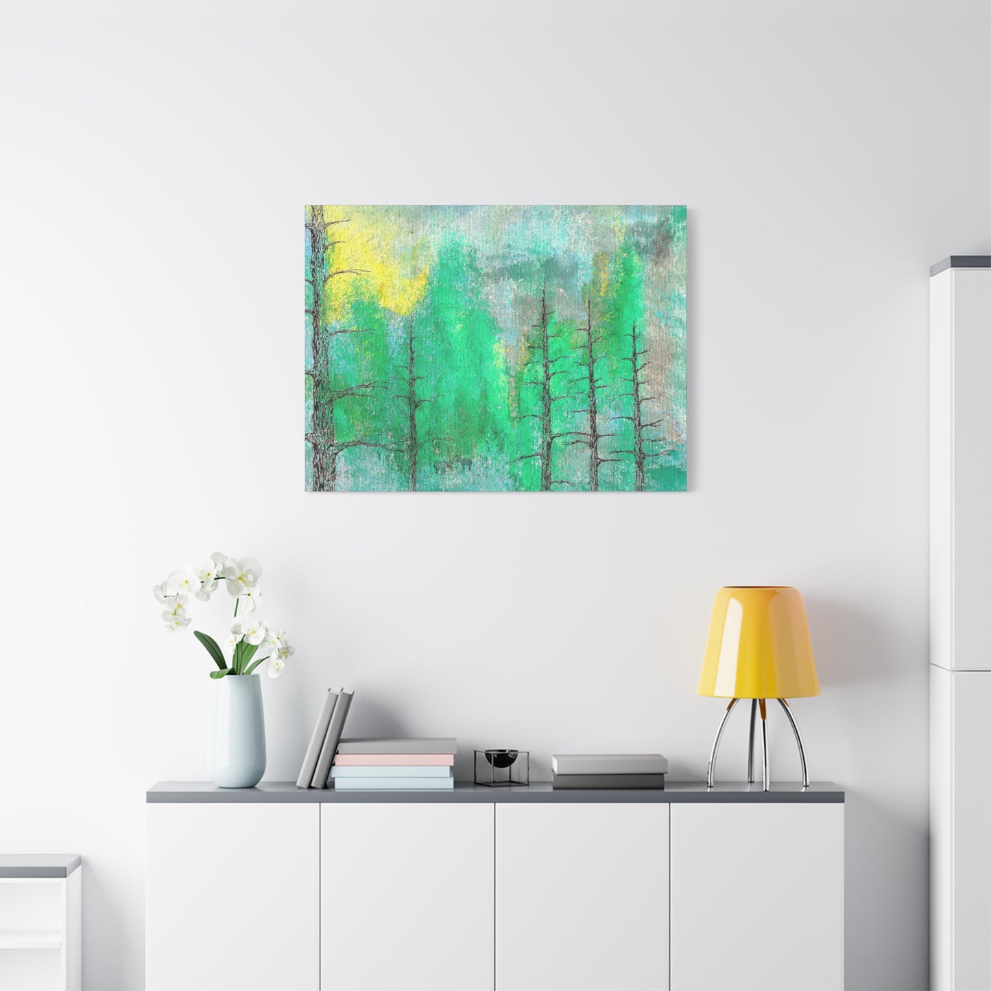 Titled "A View Of The Colorado Forest" Abstract On Canvas