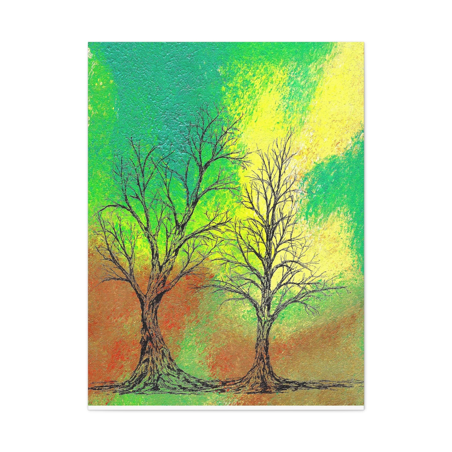 Titled "Into The Emerald Forest" Abstract On Canvas