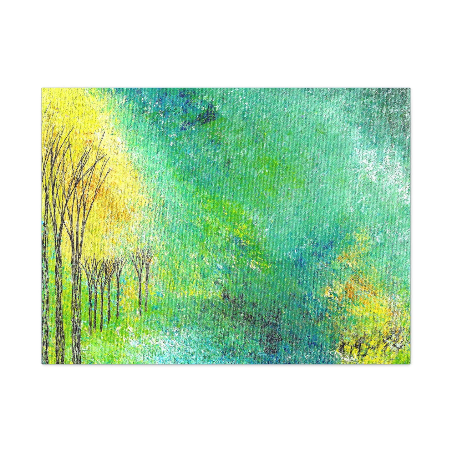Titled "Trees Across The Pond" Abstract On Canvas