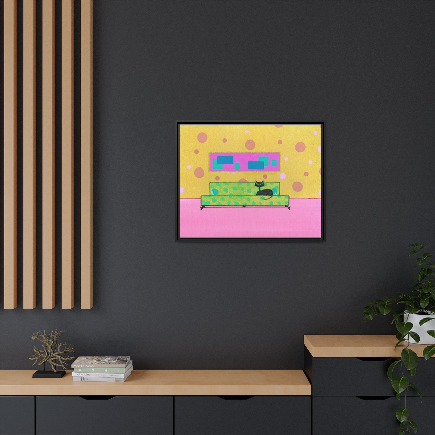 Waiting For Brother Vintage Inspired Framed Canvas Print