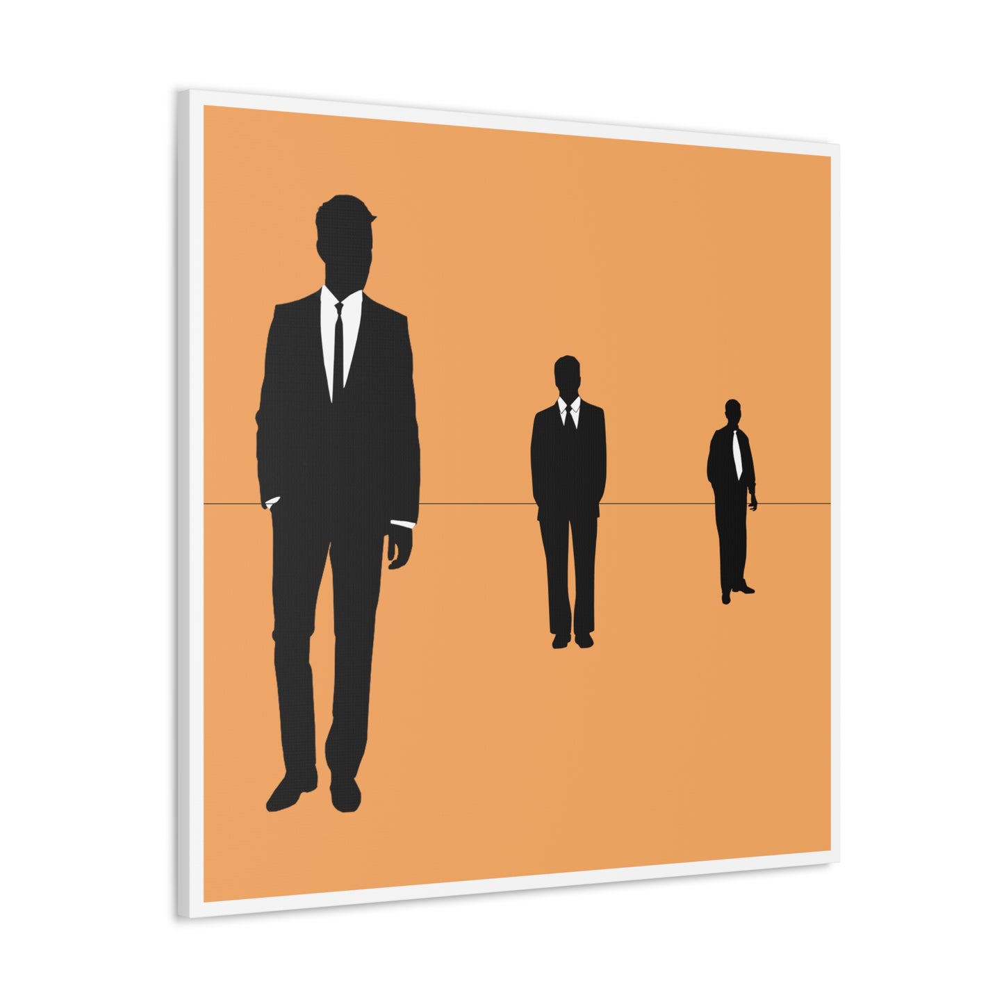 Retro Men 3 Retro Men Standing In Peach Background Canvas Art Print