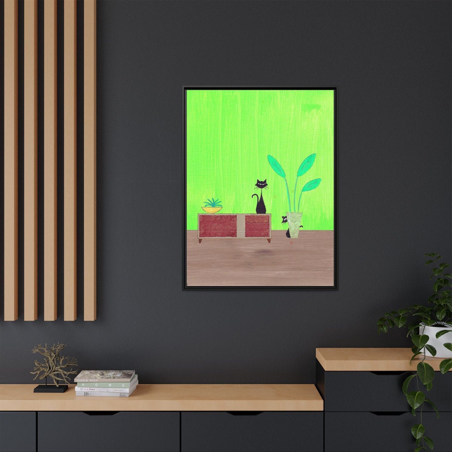 Peek-A-Boo Vintage Inspired Framed Canvas Print