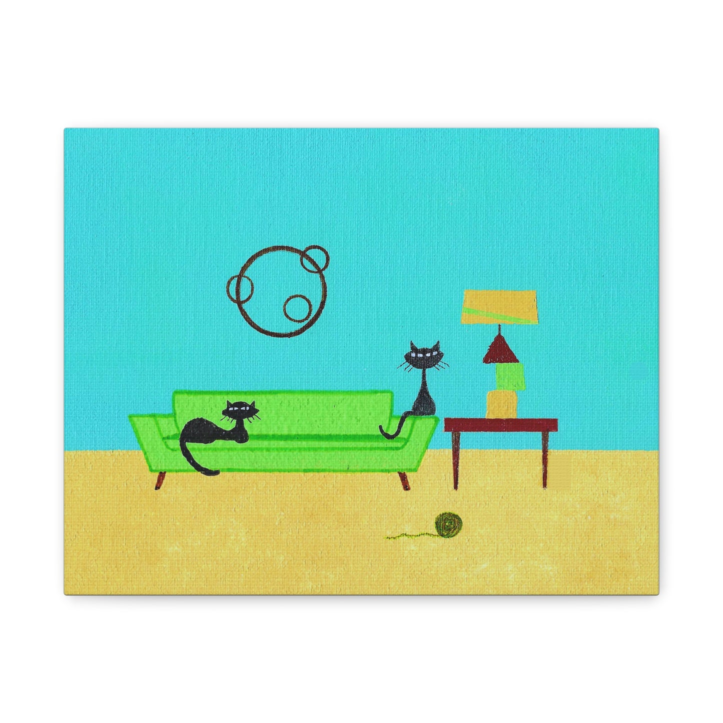 Yarn Kitties Vintage Inspired Canvas Print