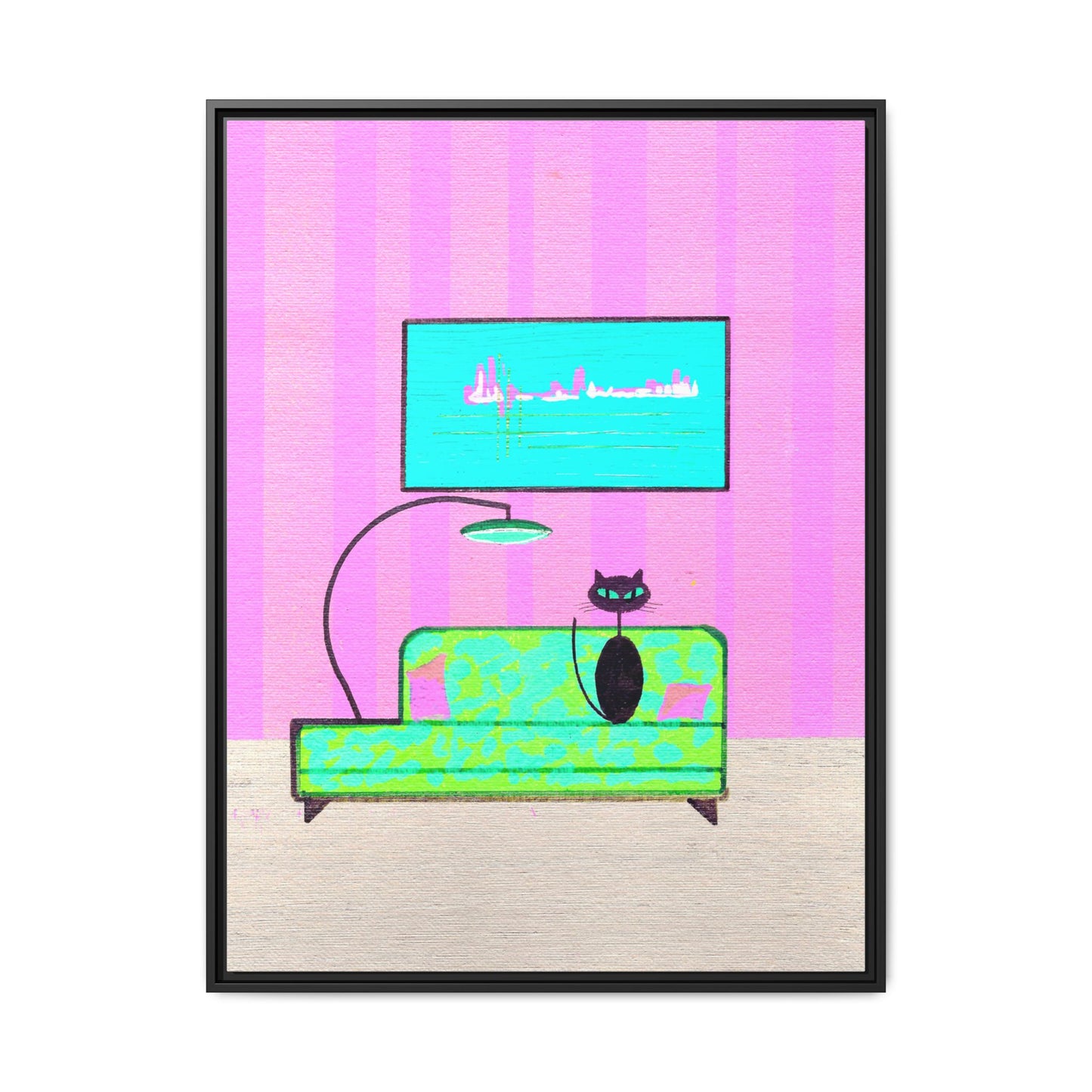 In The Spotlight Vintage Inspired Framed Canvas Print