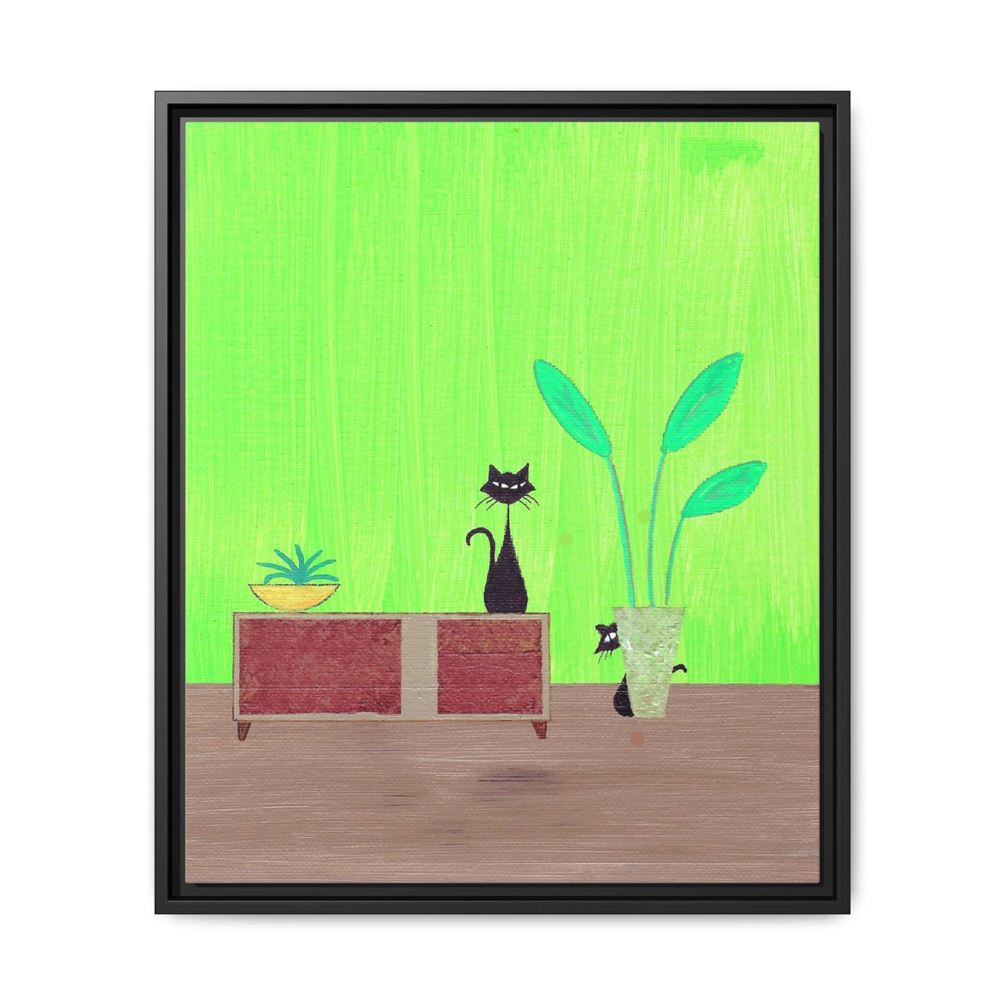 Peek-A-Boo Vintage Inspired Framed Canvas Print