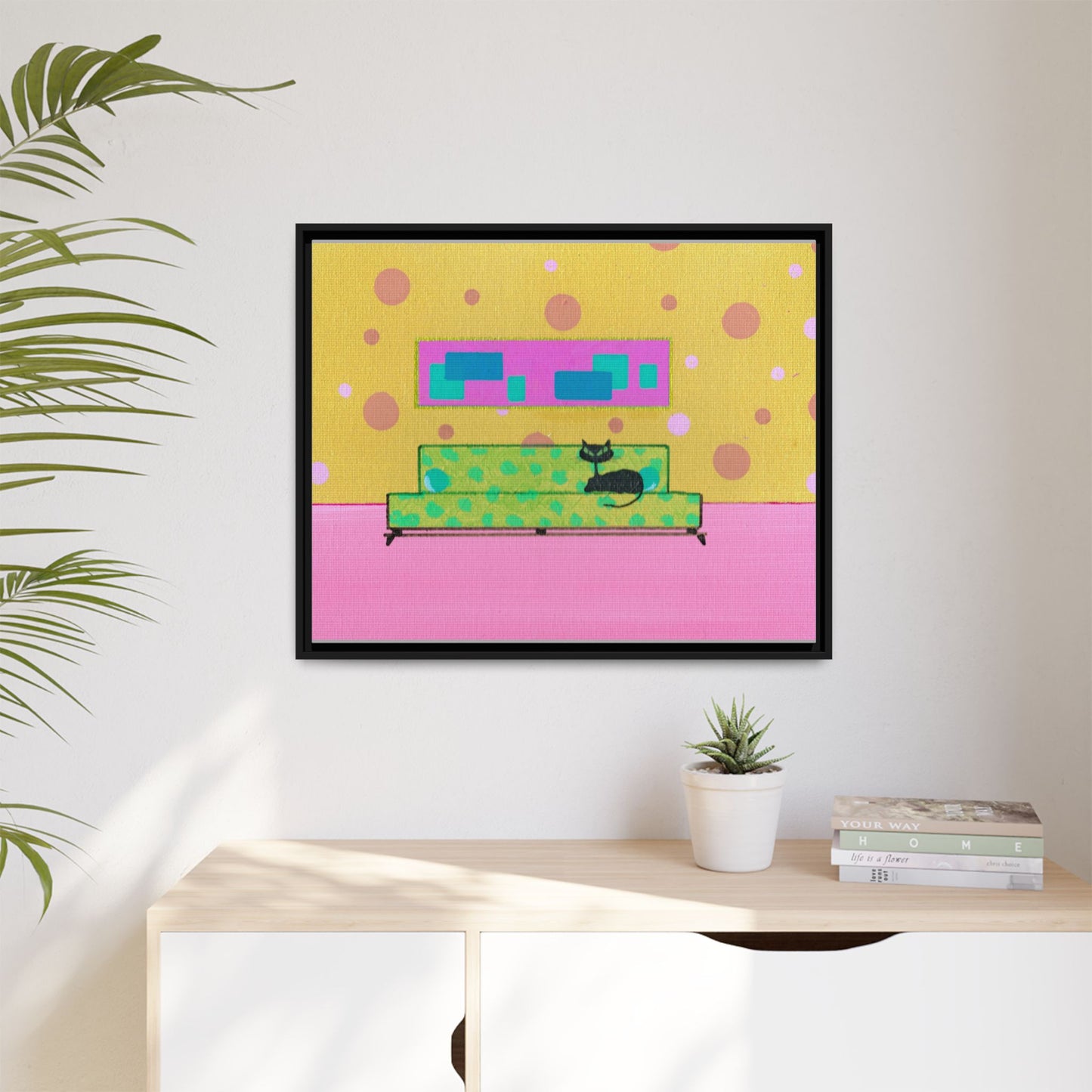 Waiting For Brother Vintage Inspired Framed Canvas Print