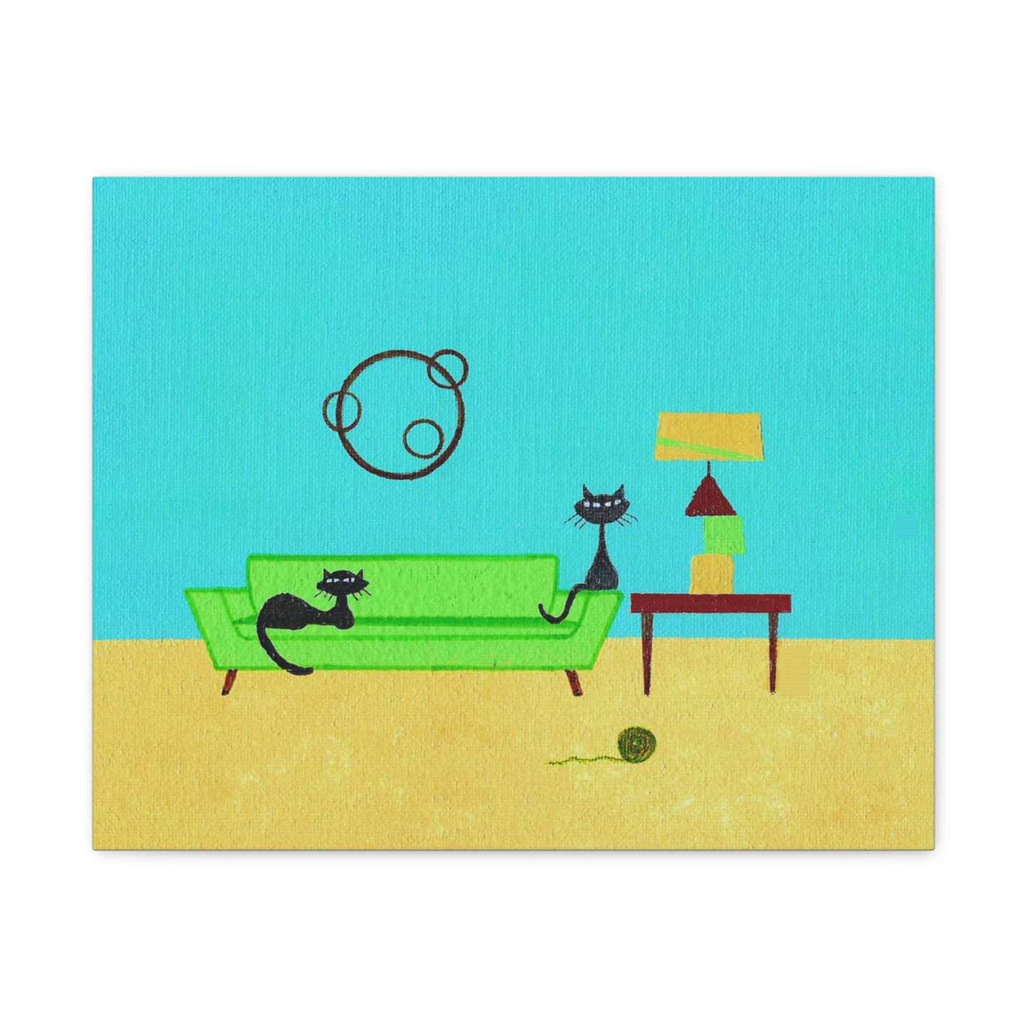 Yarn Kitties Vintage Inspired Canvas Print