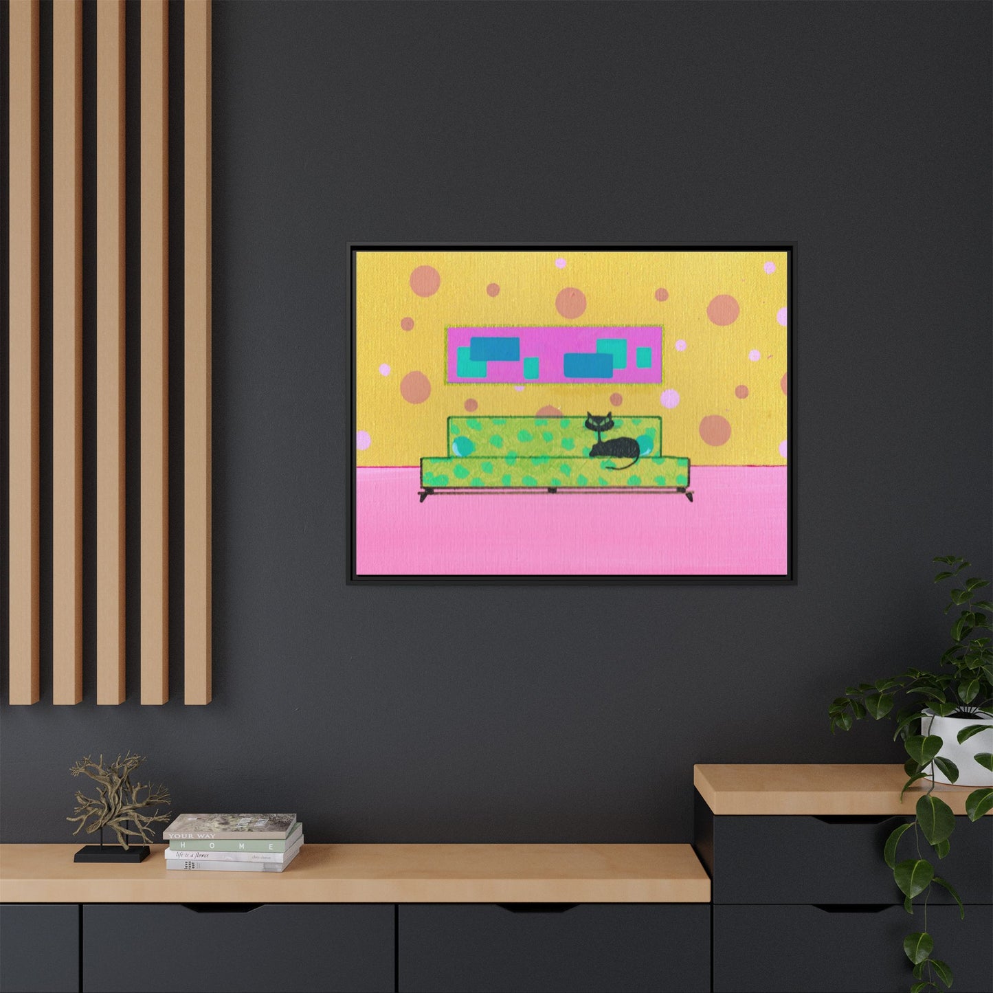 Waiting For Brother Vintage Inspired Framed Canvas Print