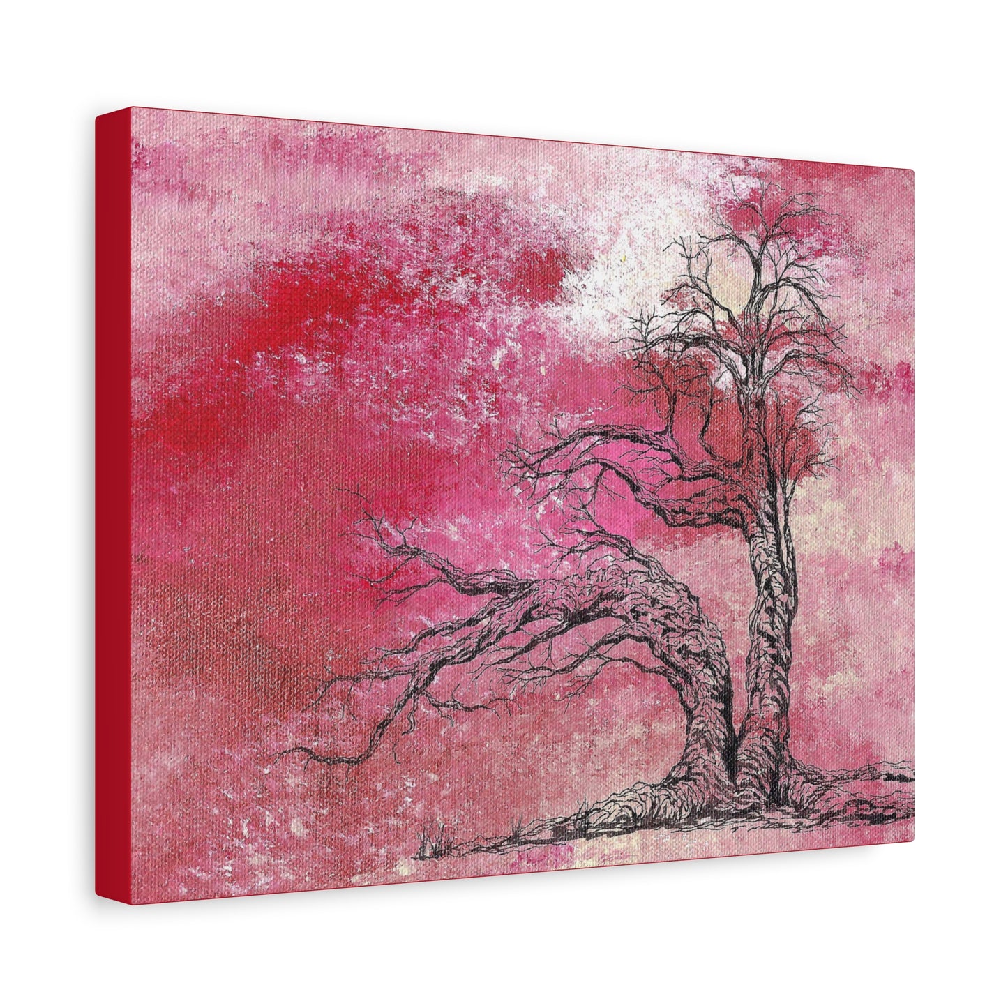 Titled "The Red Storm" Abstract On Canvas