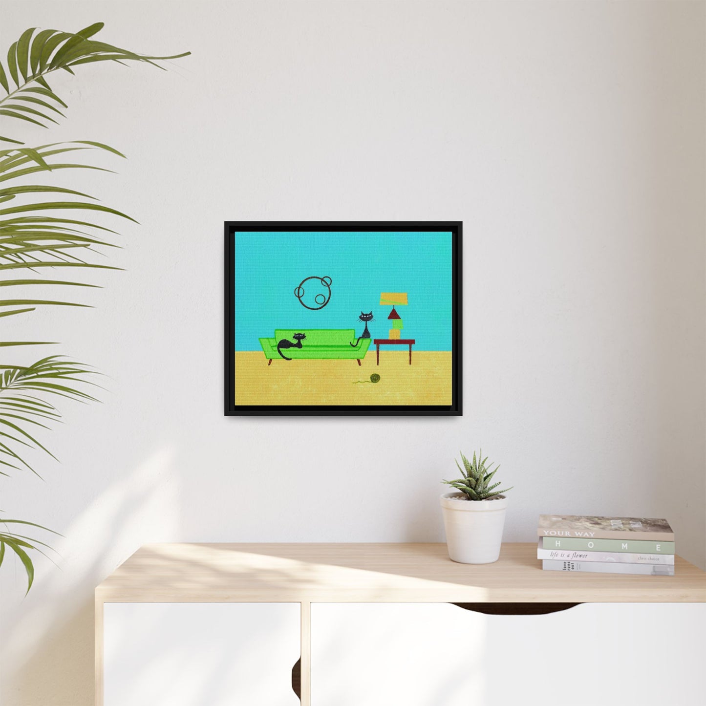 Yarn Kitties Vintage Inspired Framed Canvas Art