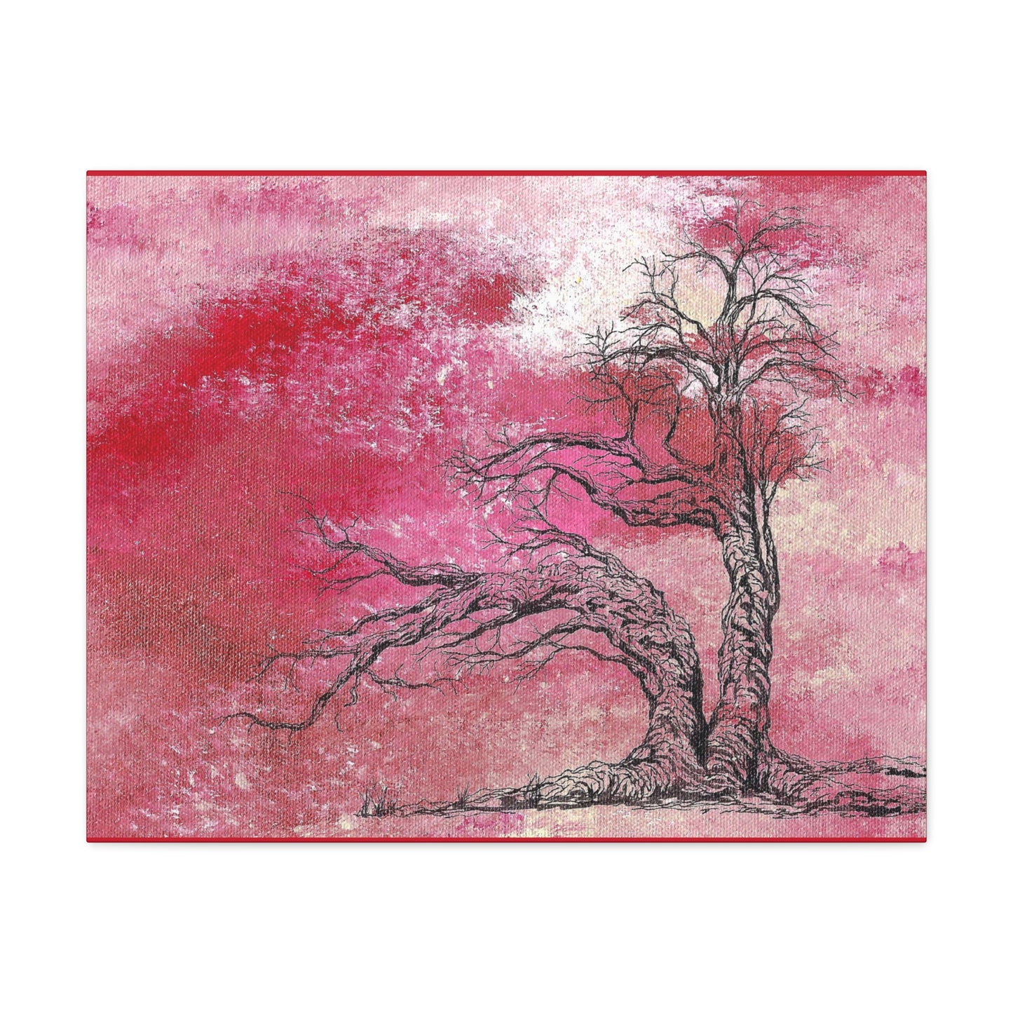 Titled "The Red Storm" Abstract On Canvas