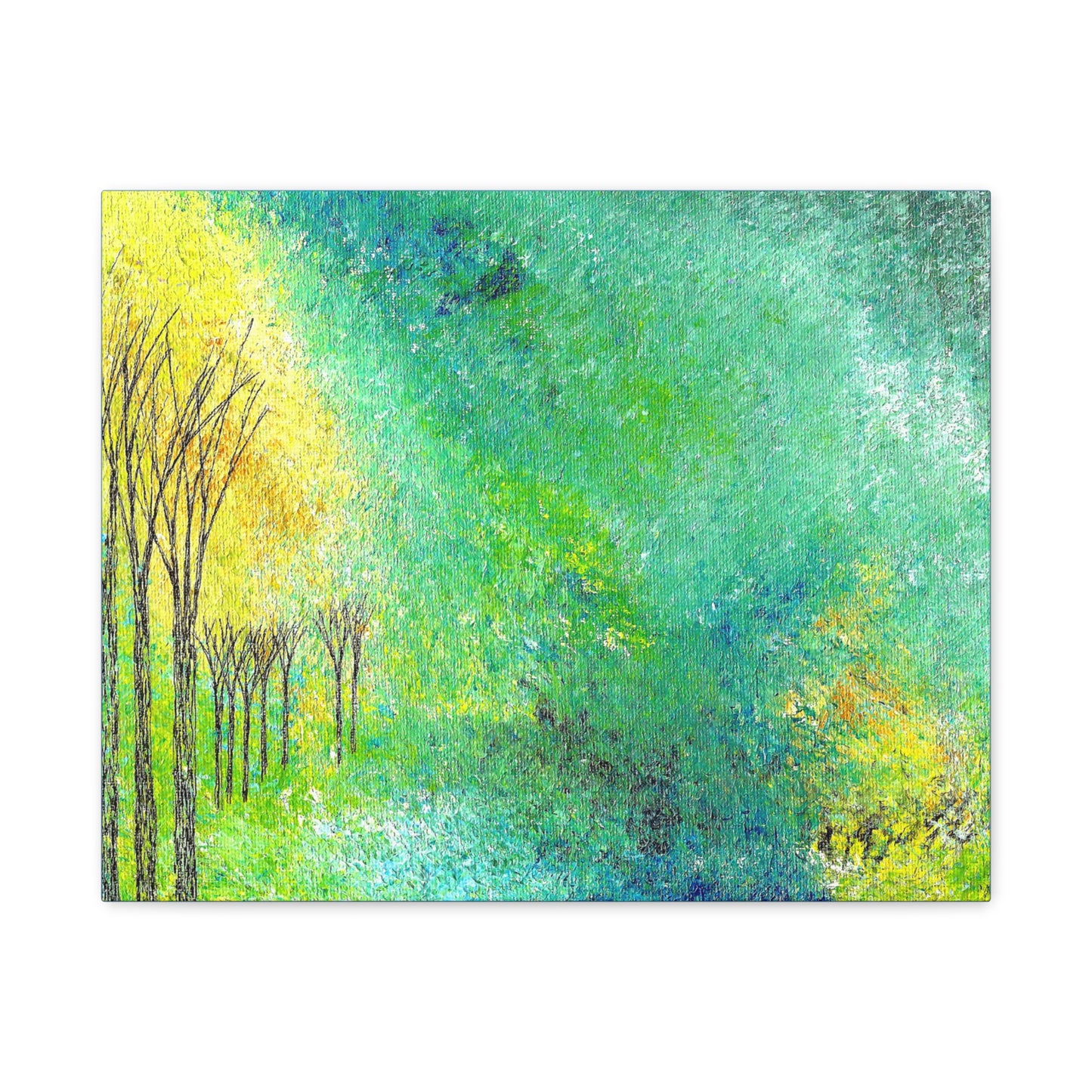 Titled "Trees Across The Pond" Abstract On Canvas