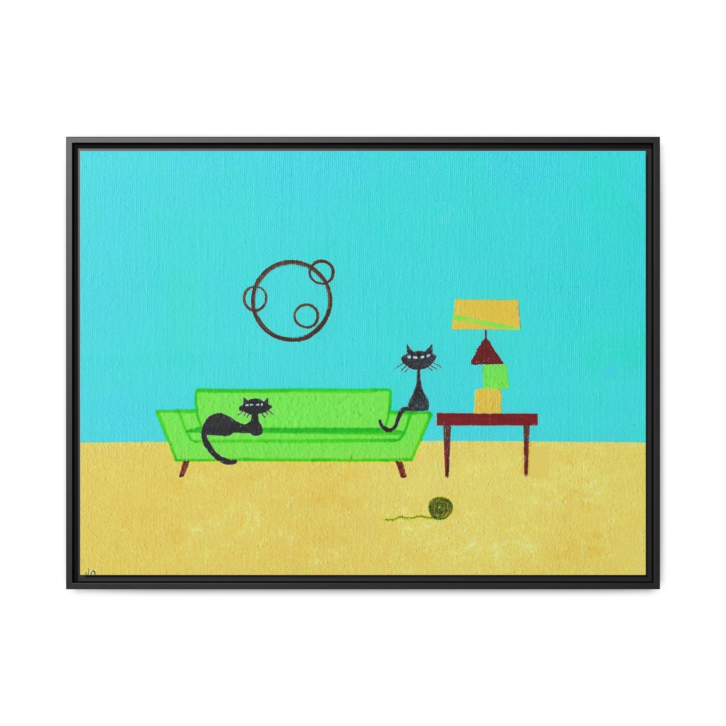 Yarn Kitties Vintage Inspired Framed Canvas Art