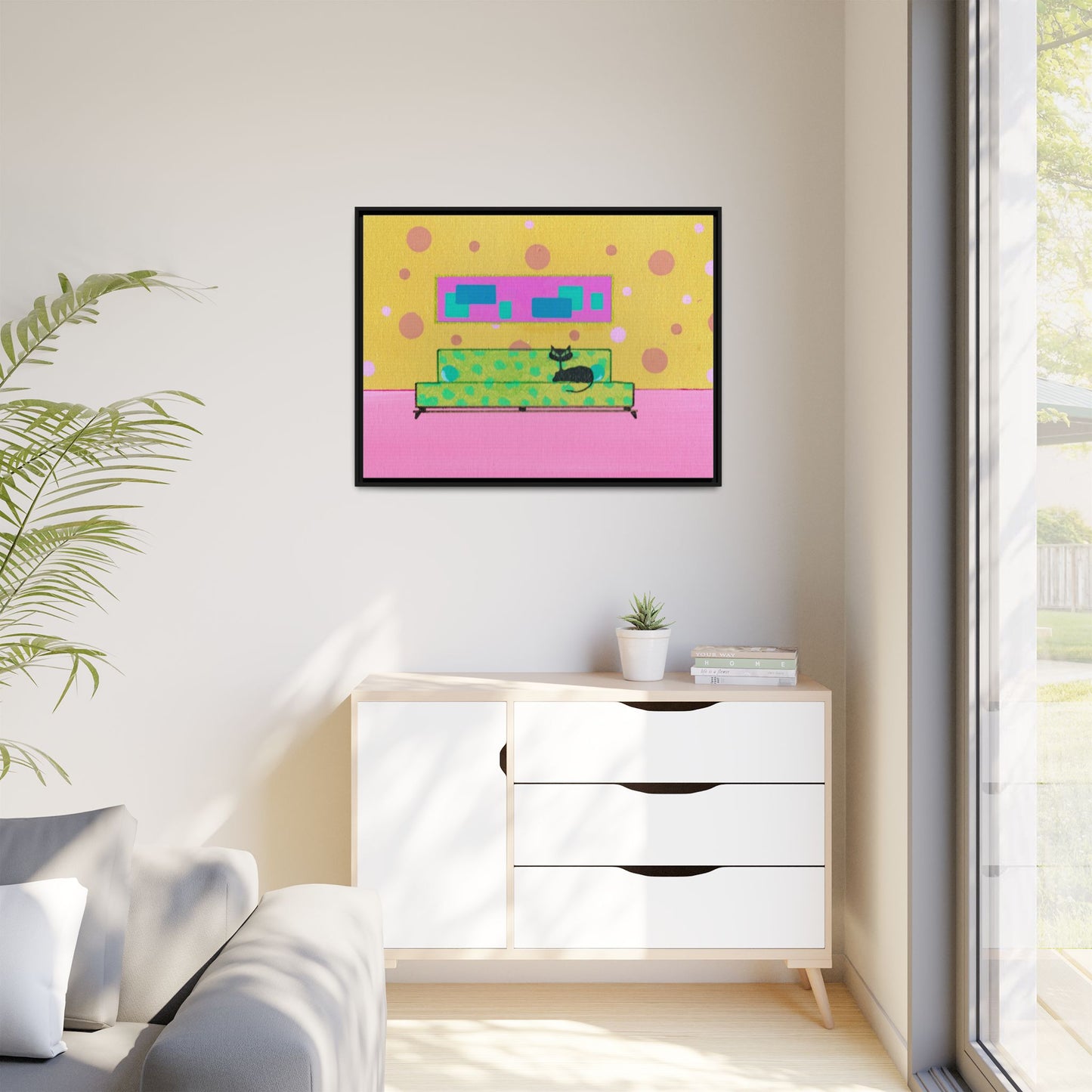 Waiting For Brother Vintage Inspired Framed Canvas Print