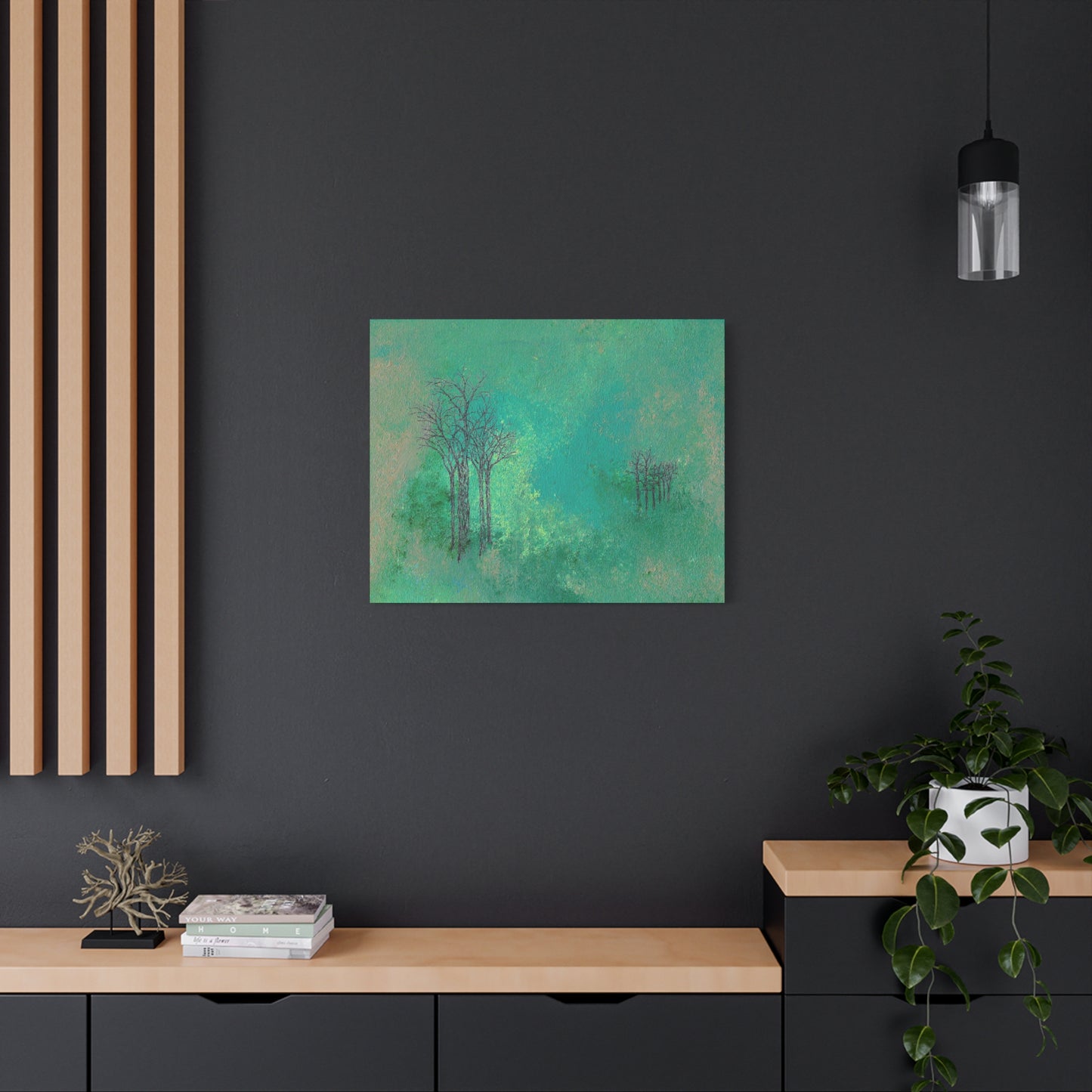 Titled "Trees In The Clouds" Abstract On Canvas