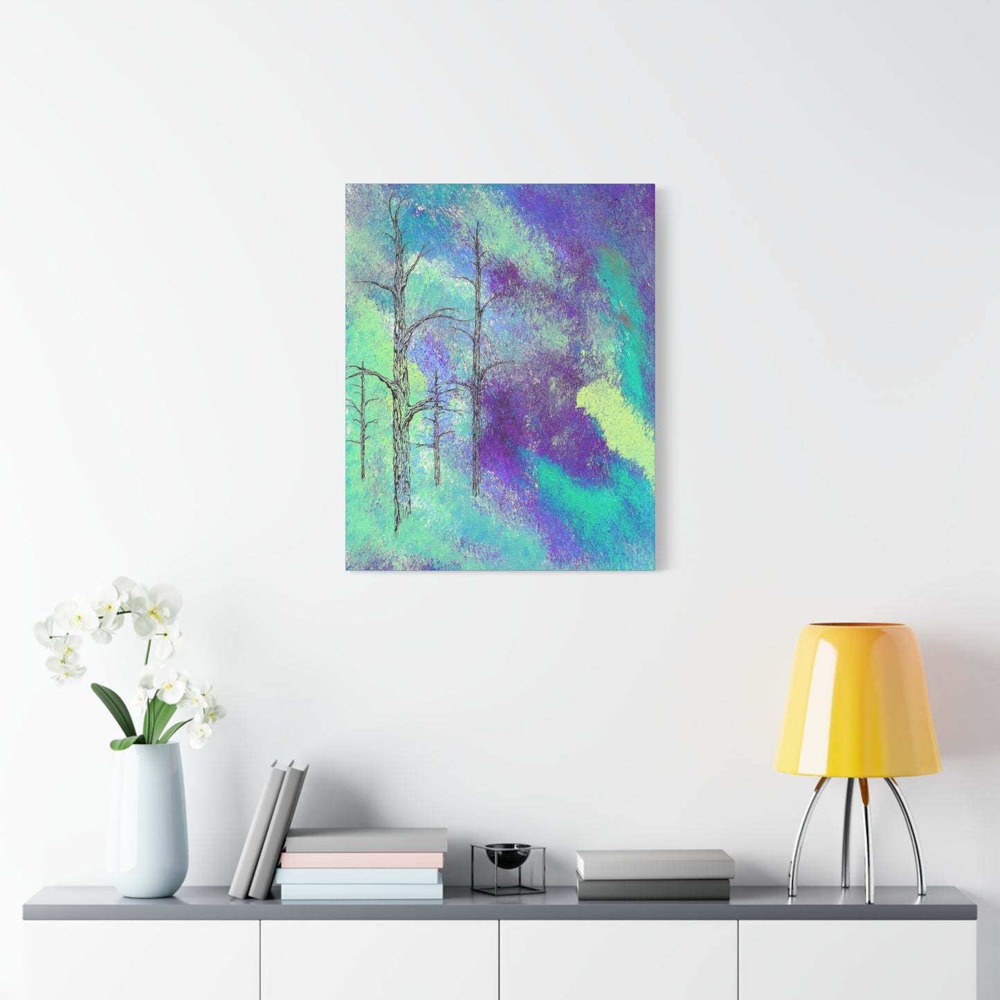 Titled "The Watchers" Abstract On Canvas