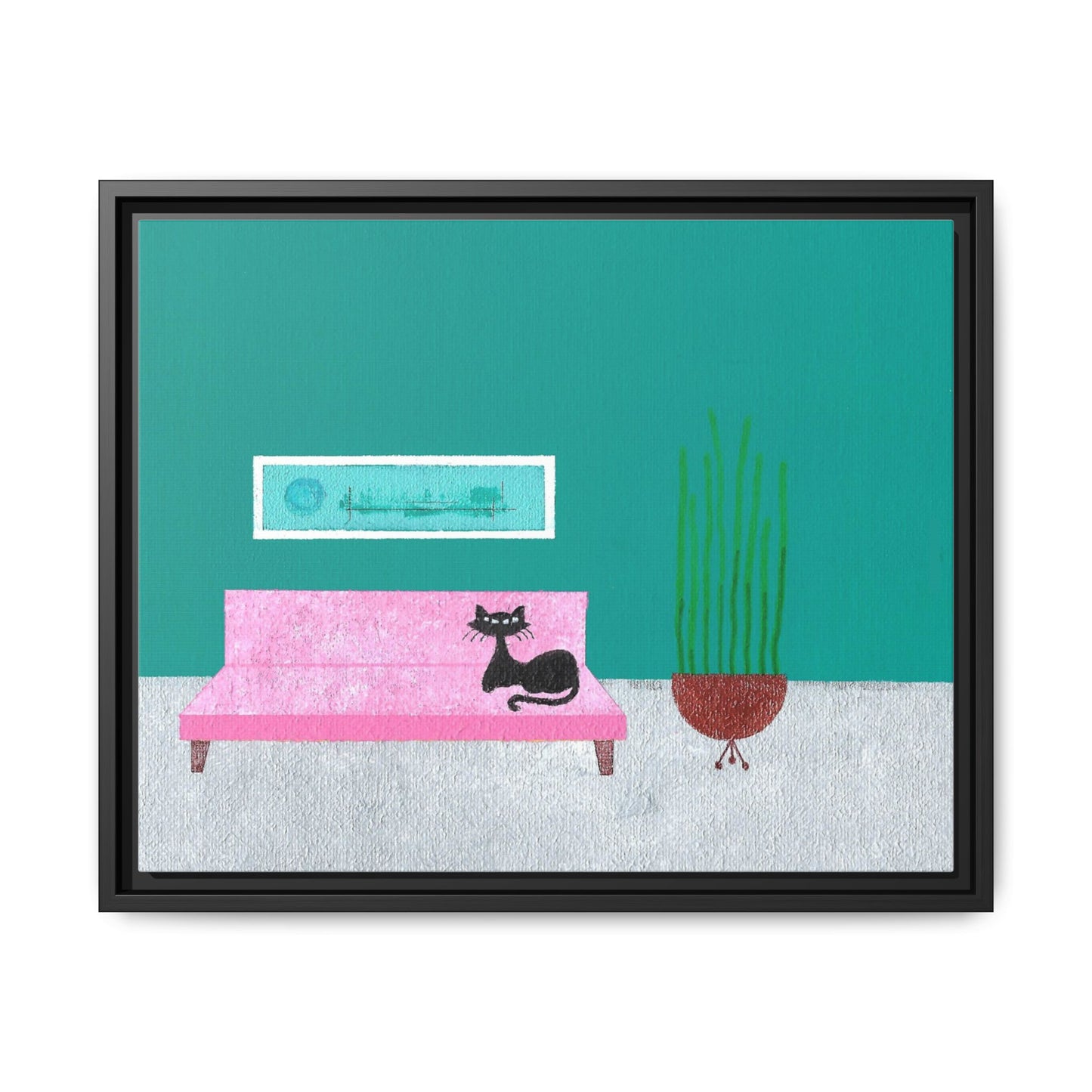 Kitty Art 2 Vintage Inspired Framed Canvas Print
