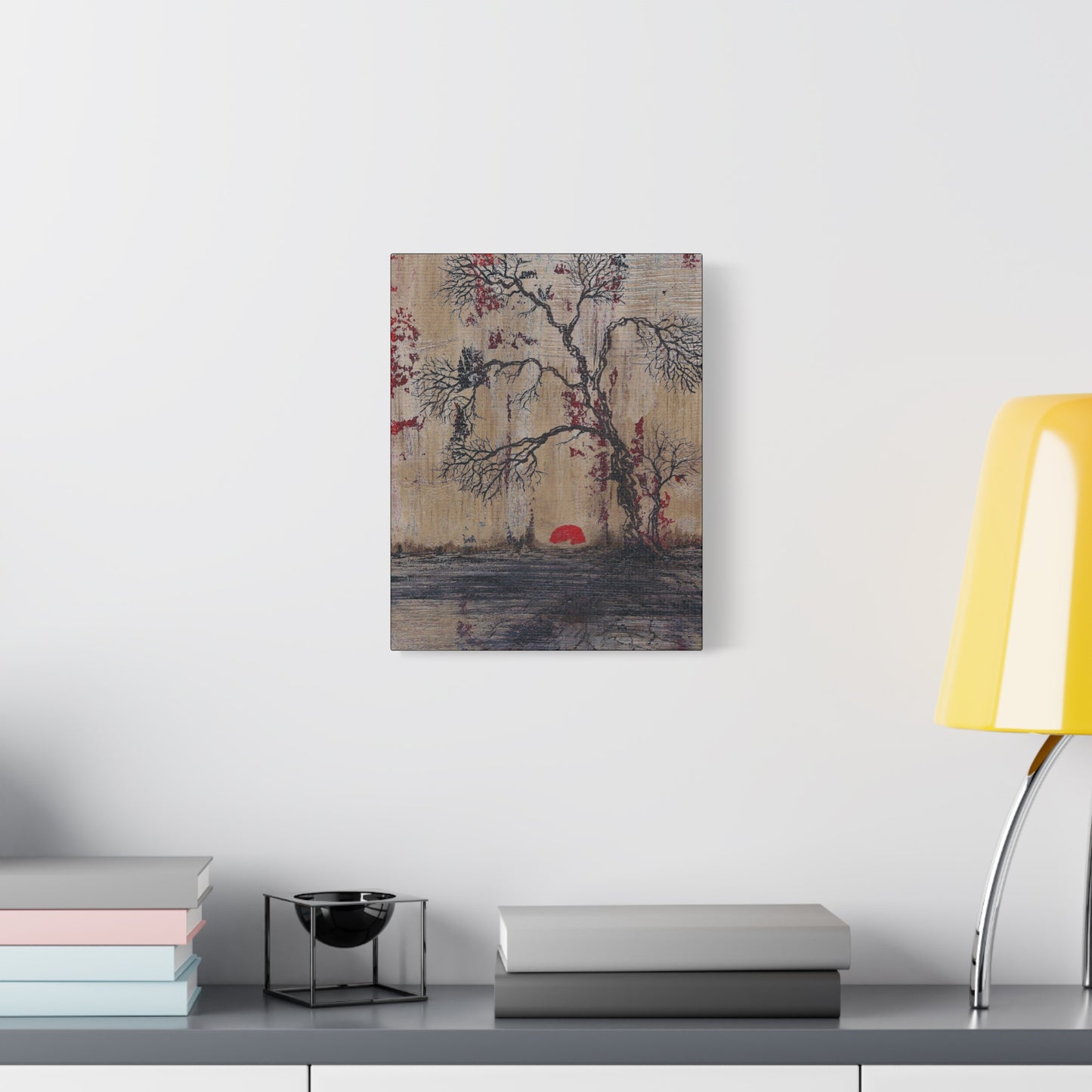Titled "Daybreak" Bonsai Tree Abstract On Canvas