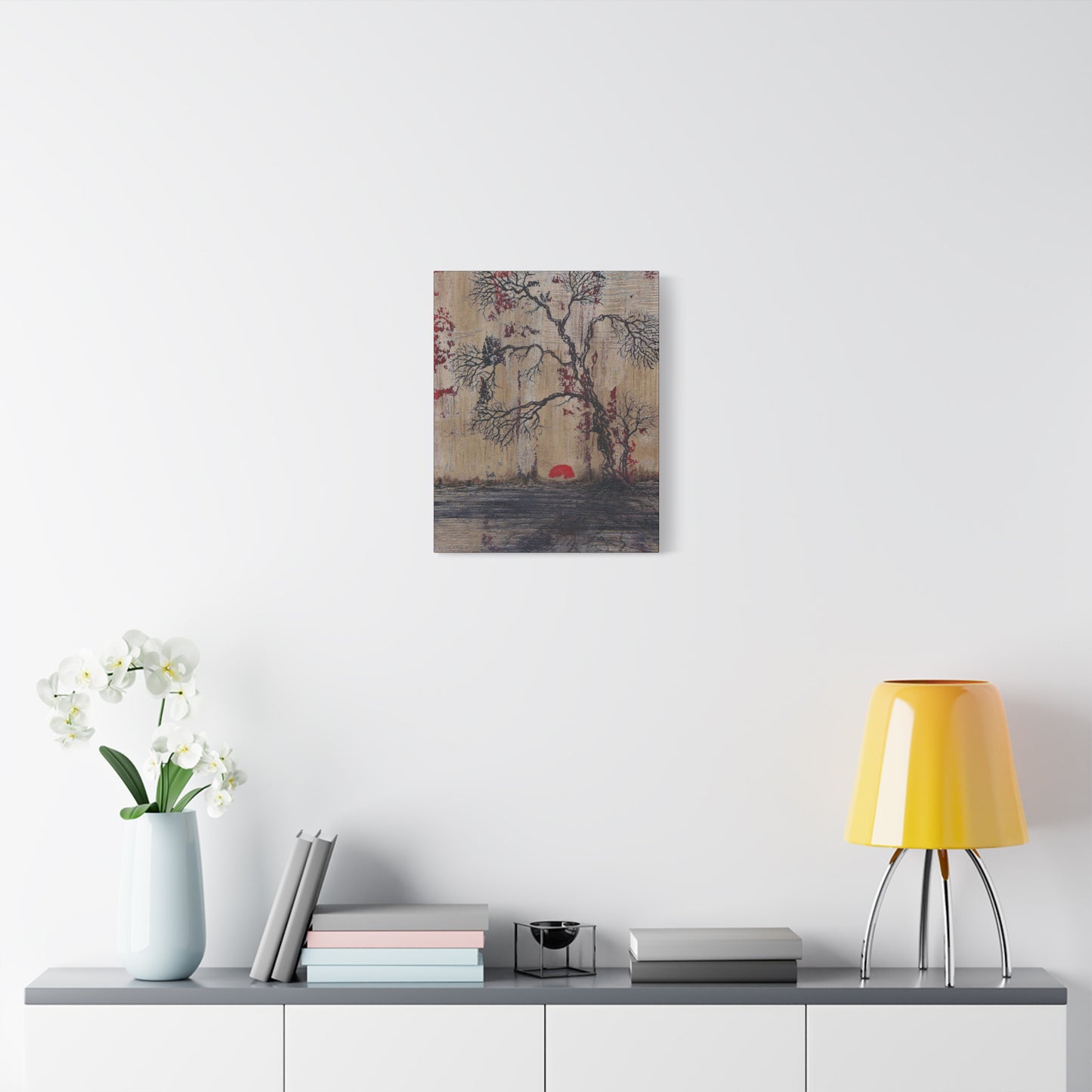 Titled "Daybreak" Bonsai Tree Abstract On Canvas