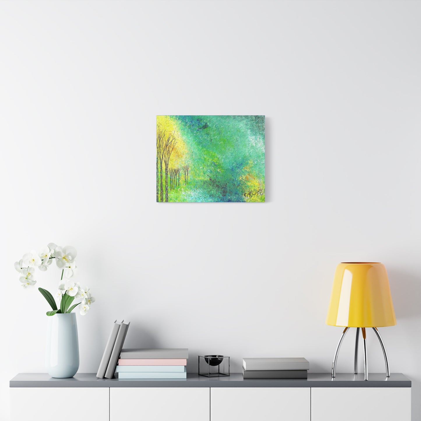 Titled "Trees Across The Pond" Abstract On Canvas