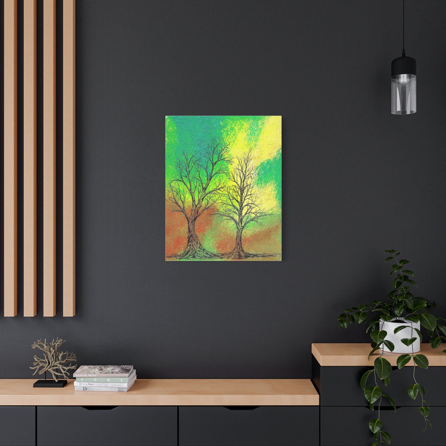 Titled "Into The Emerald Forest" Abstract On Canvas