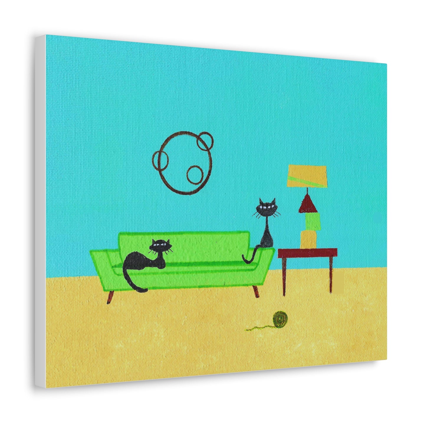 Yarn Kitties Vintage Inspired Canvas Print