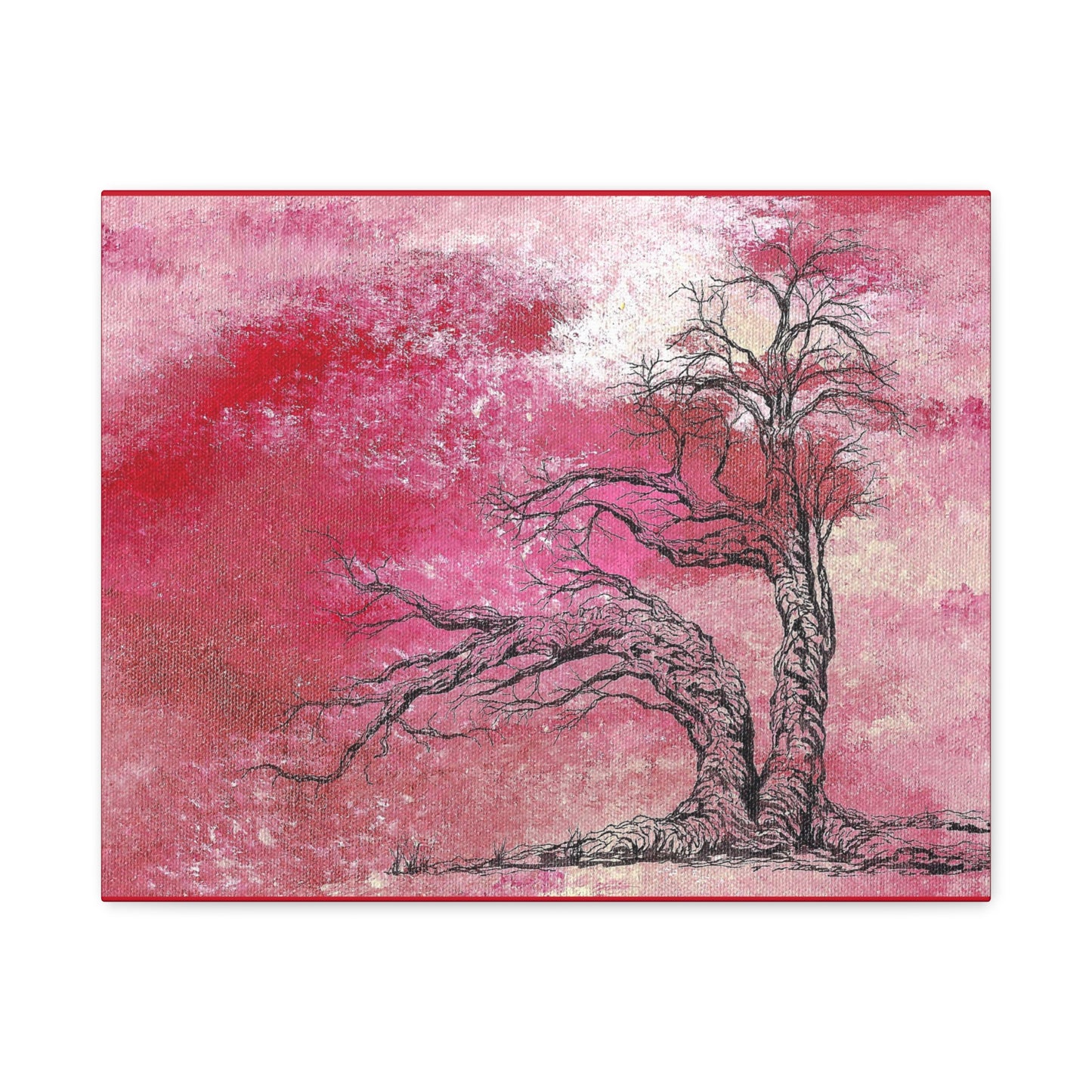 Titled "The Red Storm" Abstract On Canvas