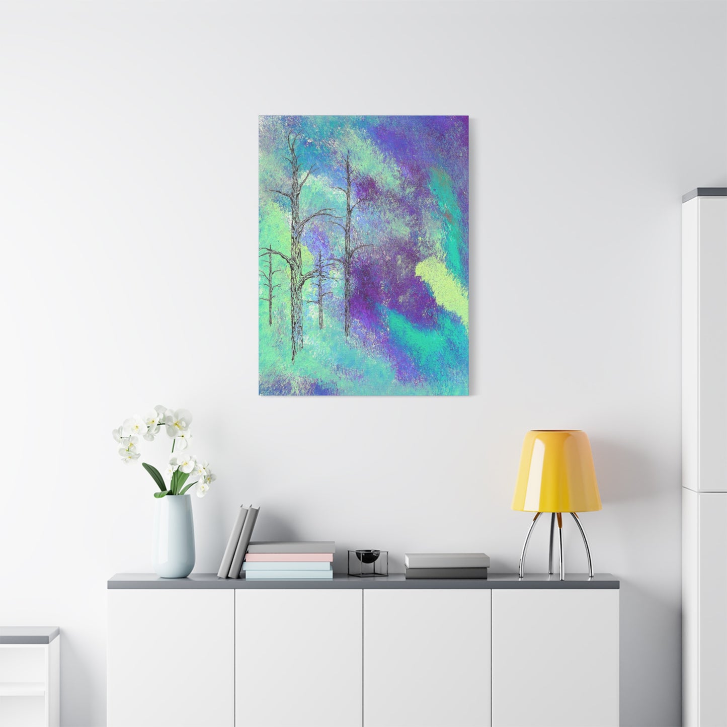 Titled "The Watchers" Abstract On Canvas