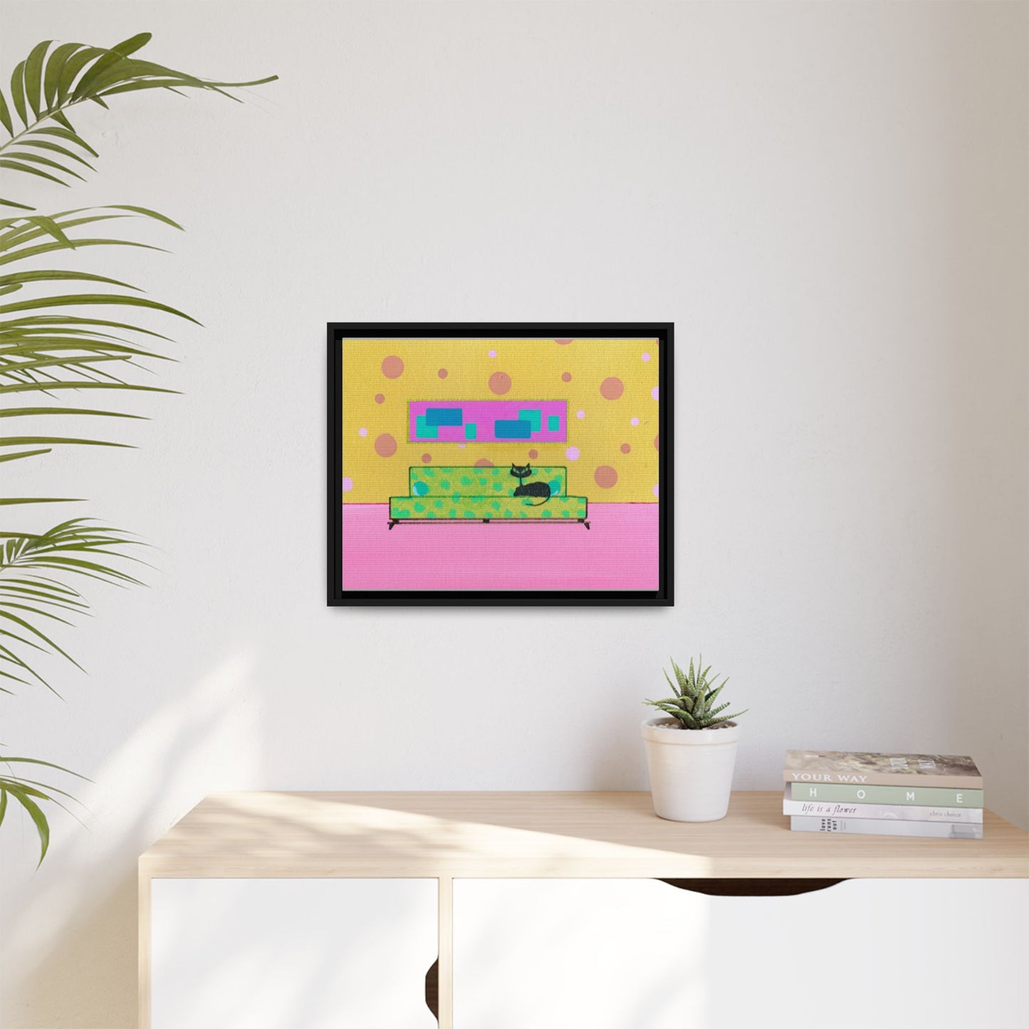 Waiting For Brother Vintage Inspired Framed Canvas Print