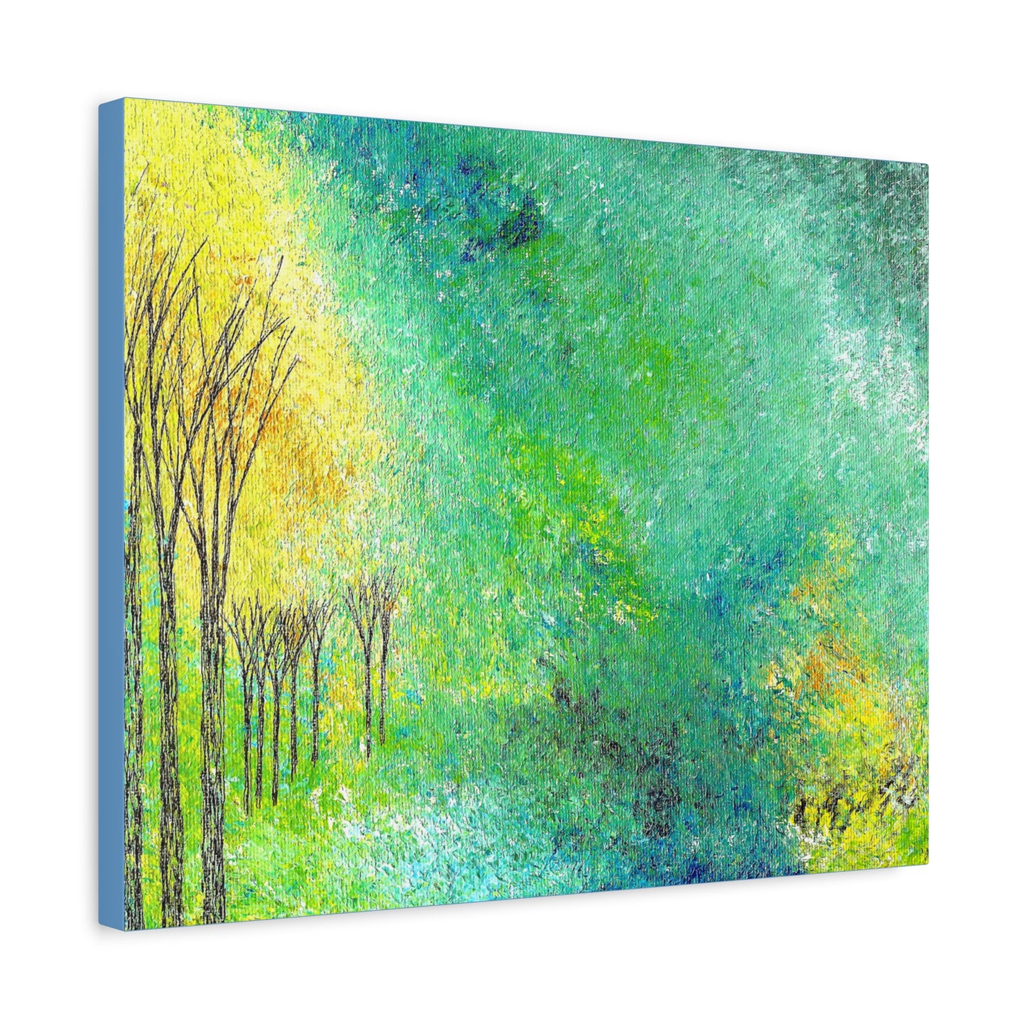 Titled "Trees Across The Pond" Abstract On Canvas