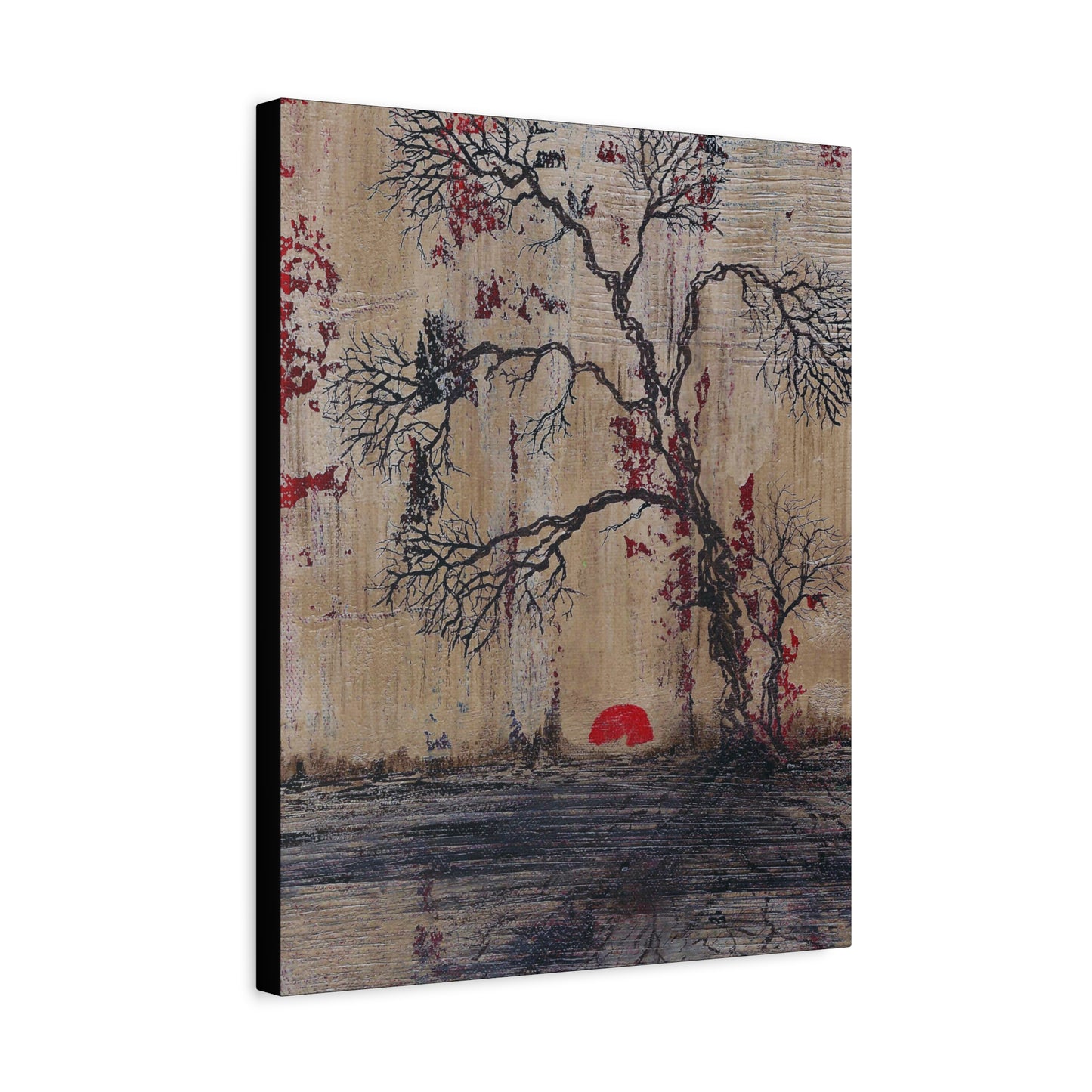 Titled "Daybreak" Bonsai Tree Abstract On Canvas