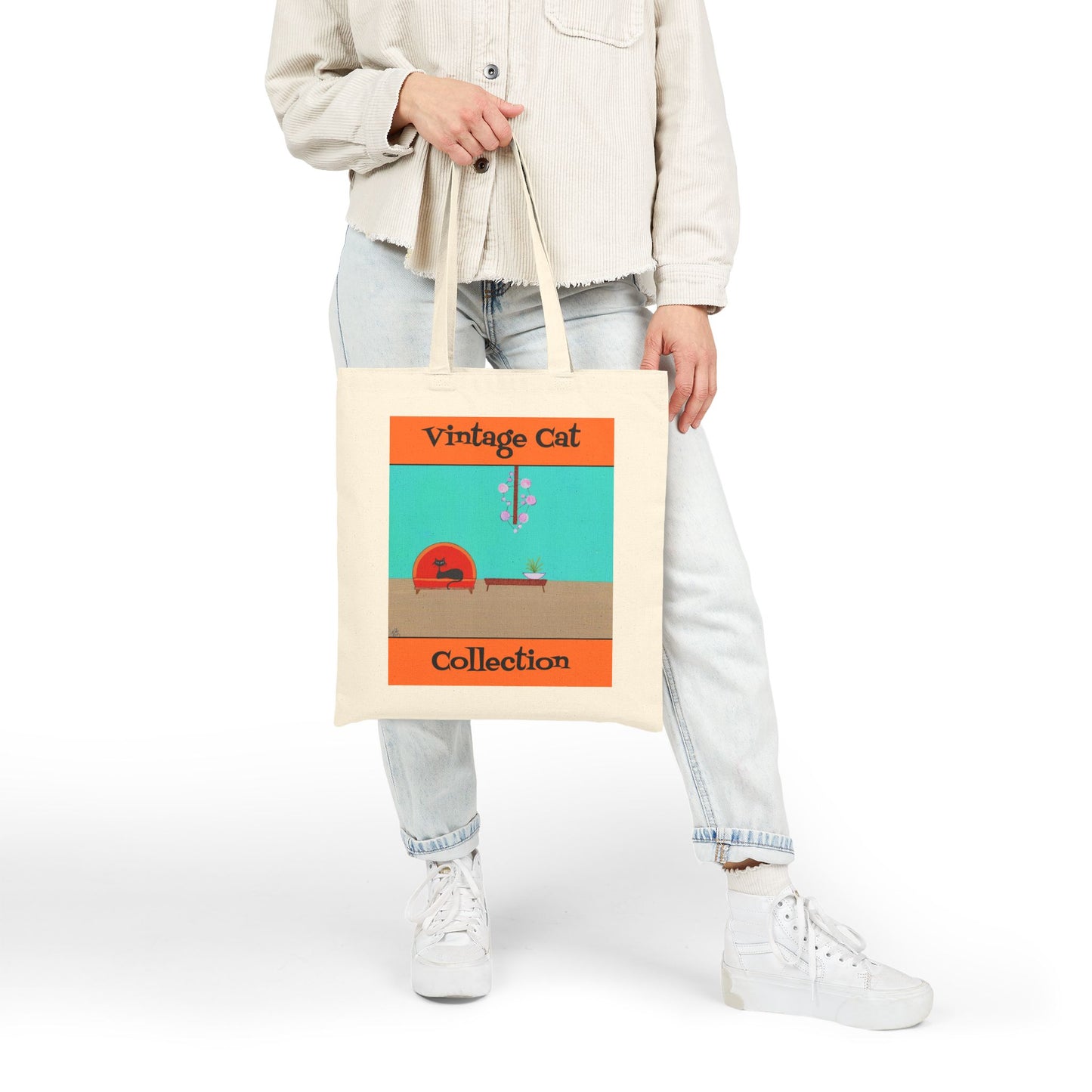 Vintage Cat Collection Canvas Tote Bag