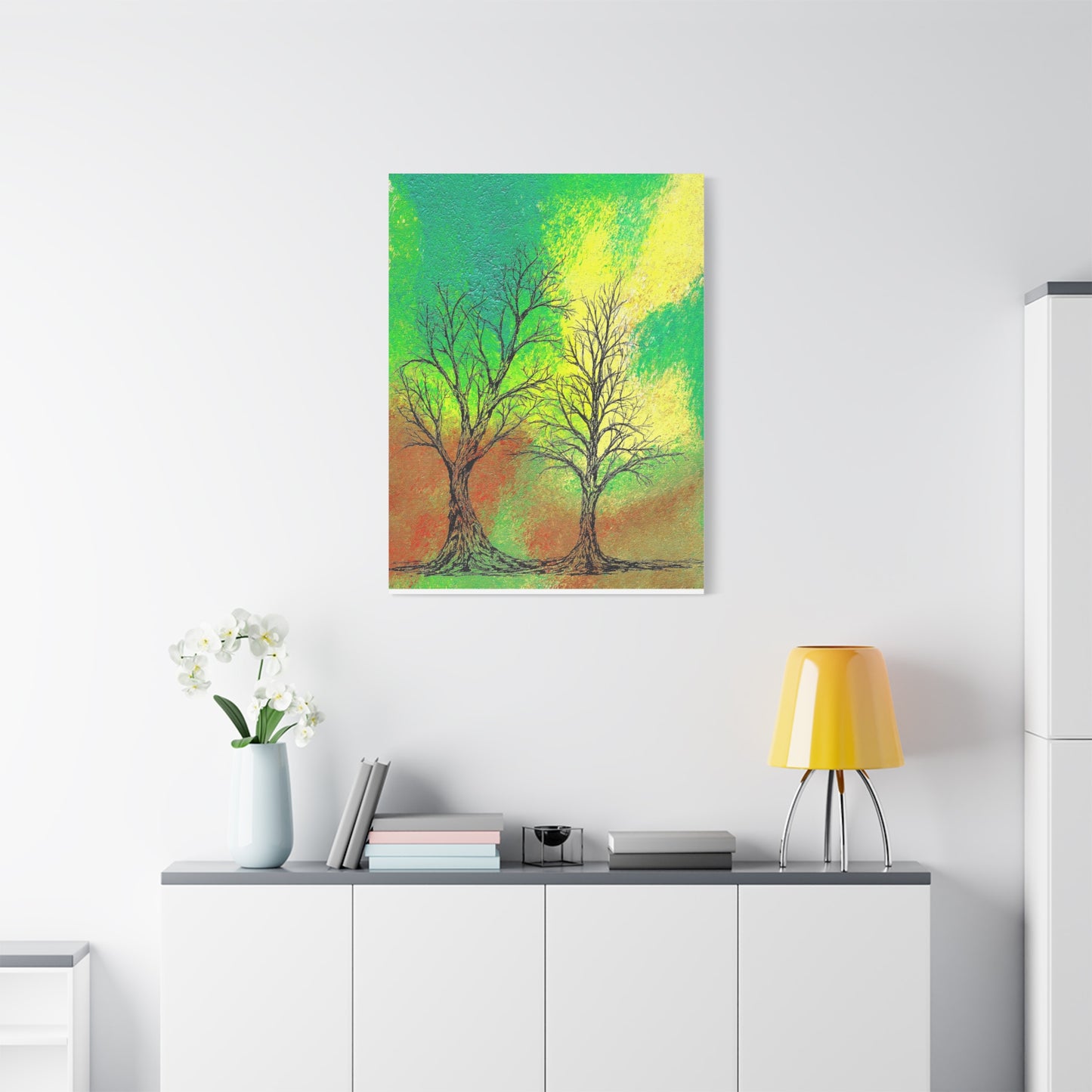 Titled "Into The Emerald Forest" Abstract On Canvas