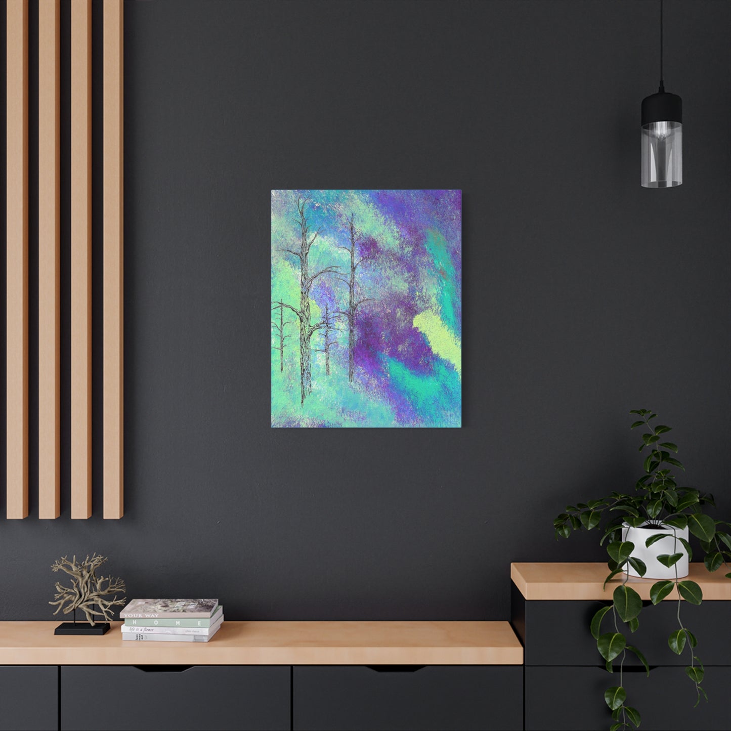 Titled "The Watchers" Abstract On Canvas