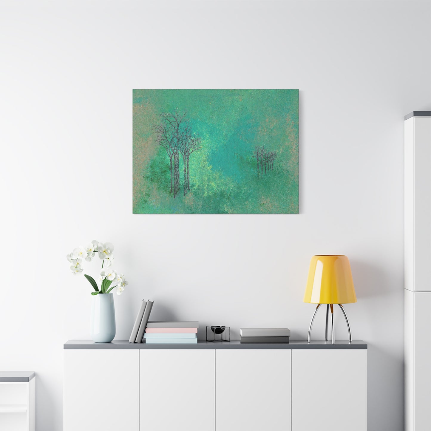 Titled "Trees In The Clouds" Abstract On Canvas