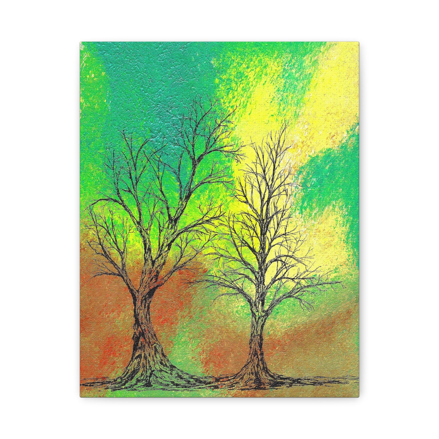 Titled "Into The Emerald Forest" Abstract On Canvas