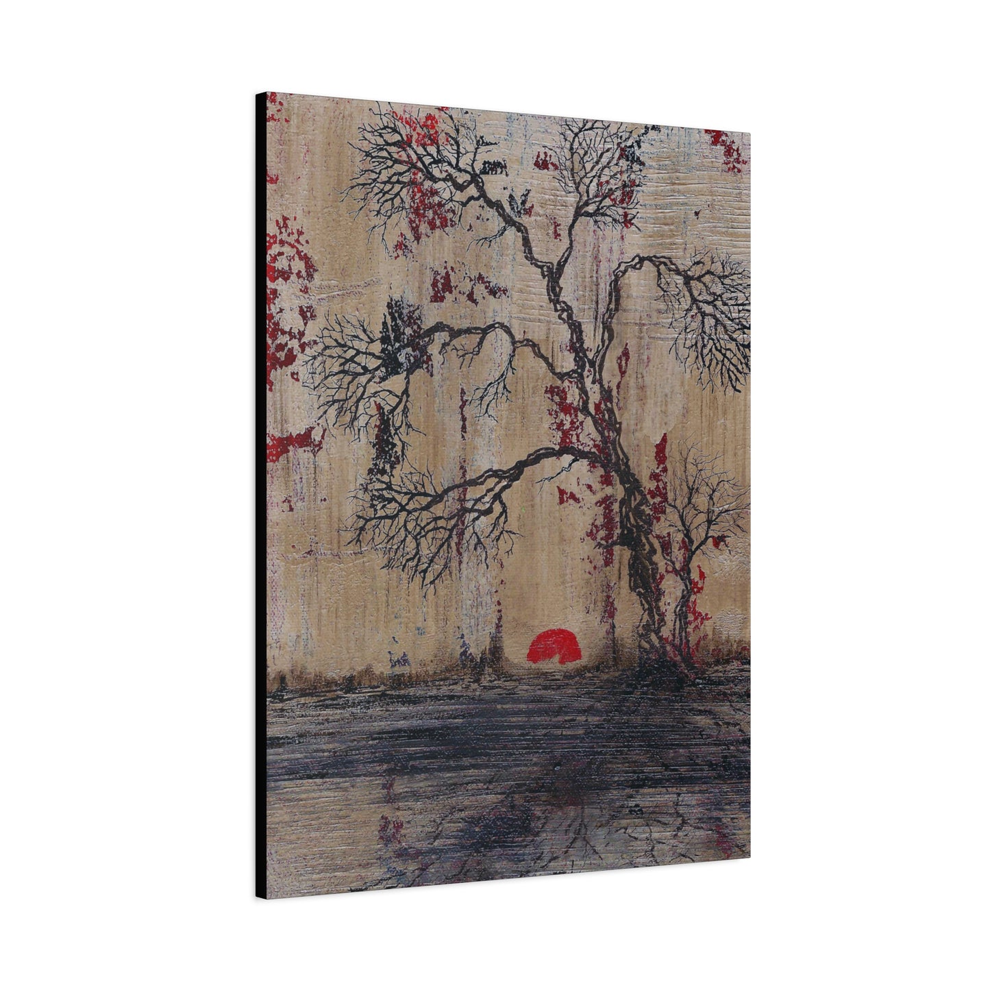 Titled "Daybreak" Bonsai Tree Abstract On Canvas