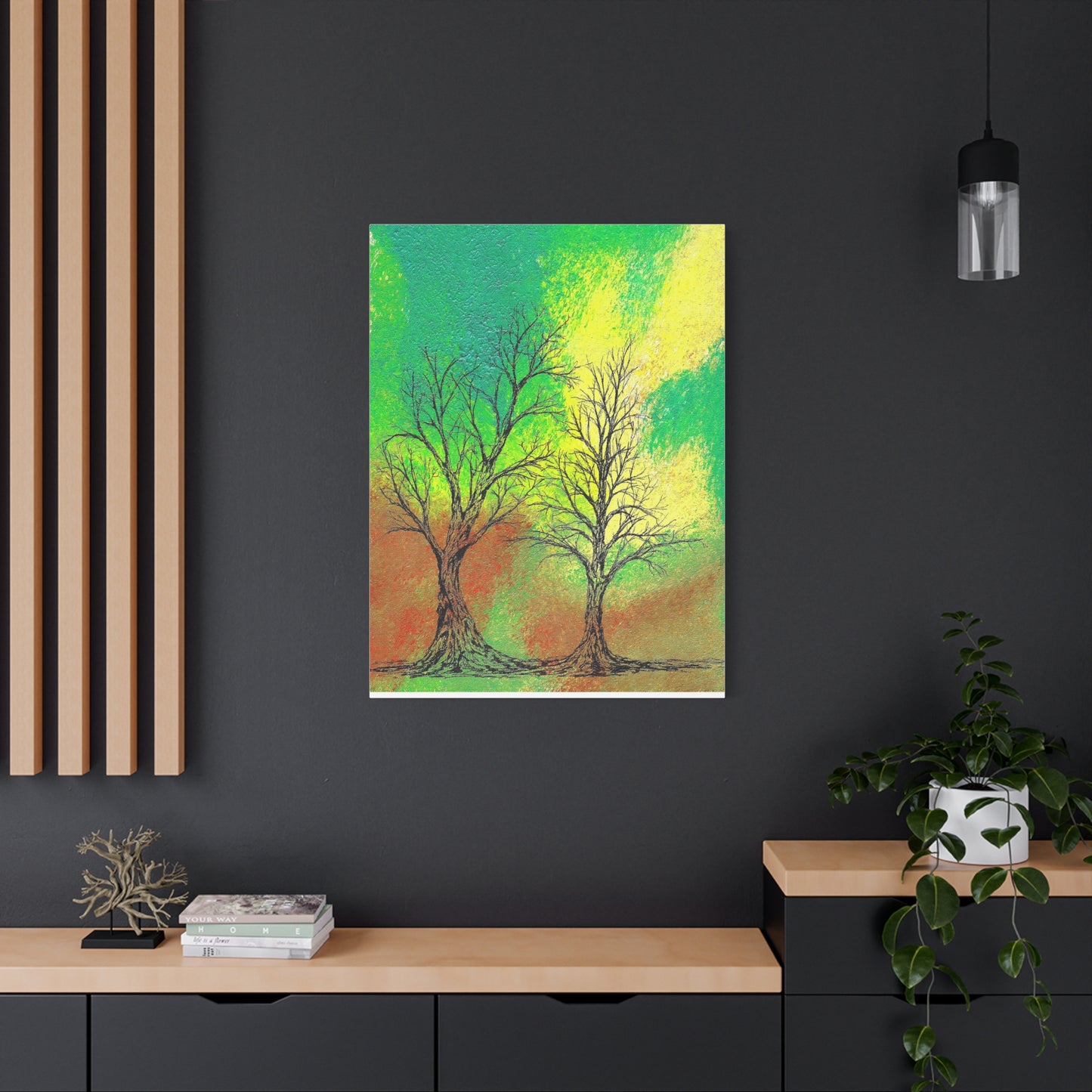 Titled "Into The Emerald Forest" Abstract On Canvas