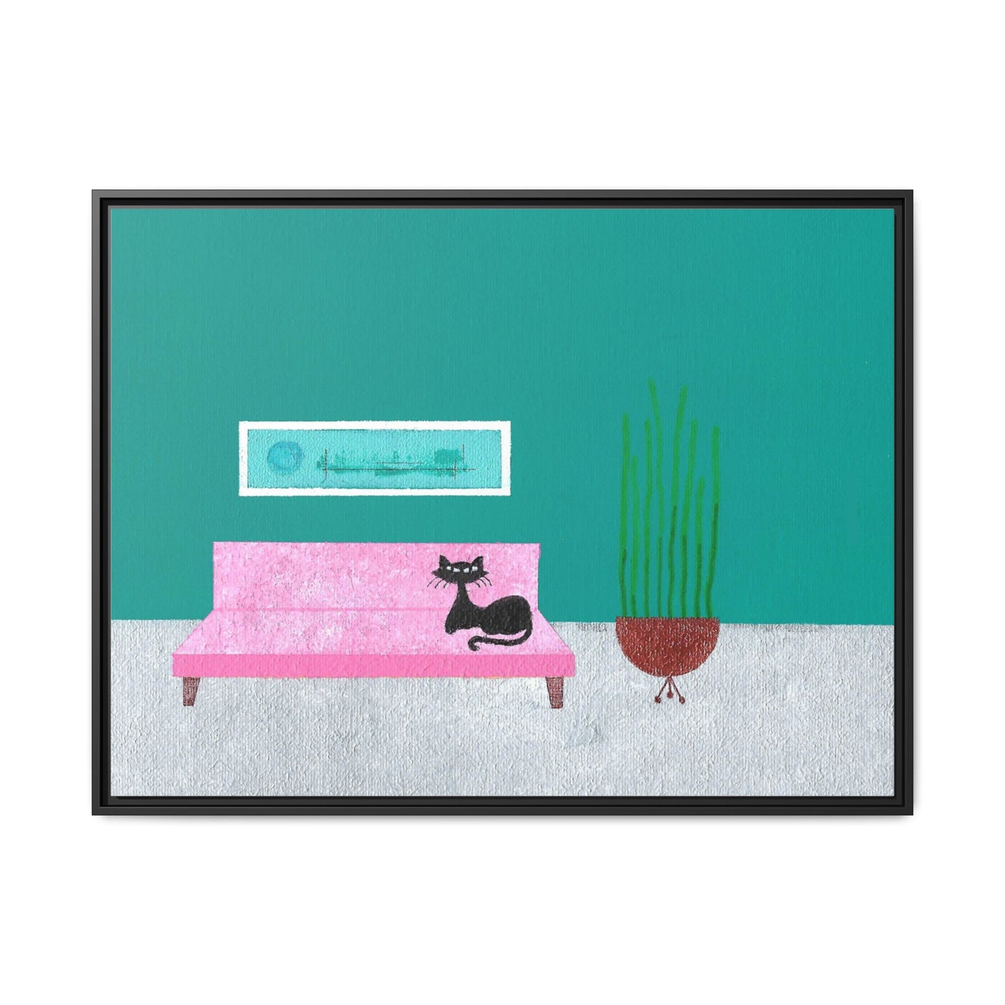 Kitty Art 2 Vintage Inspired Framed Canvas Print