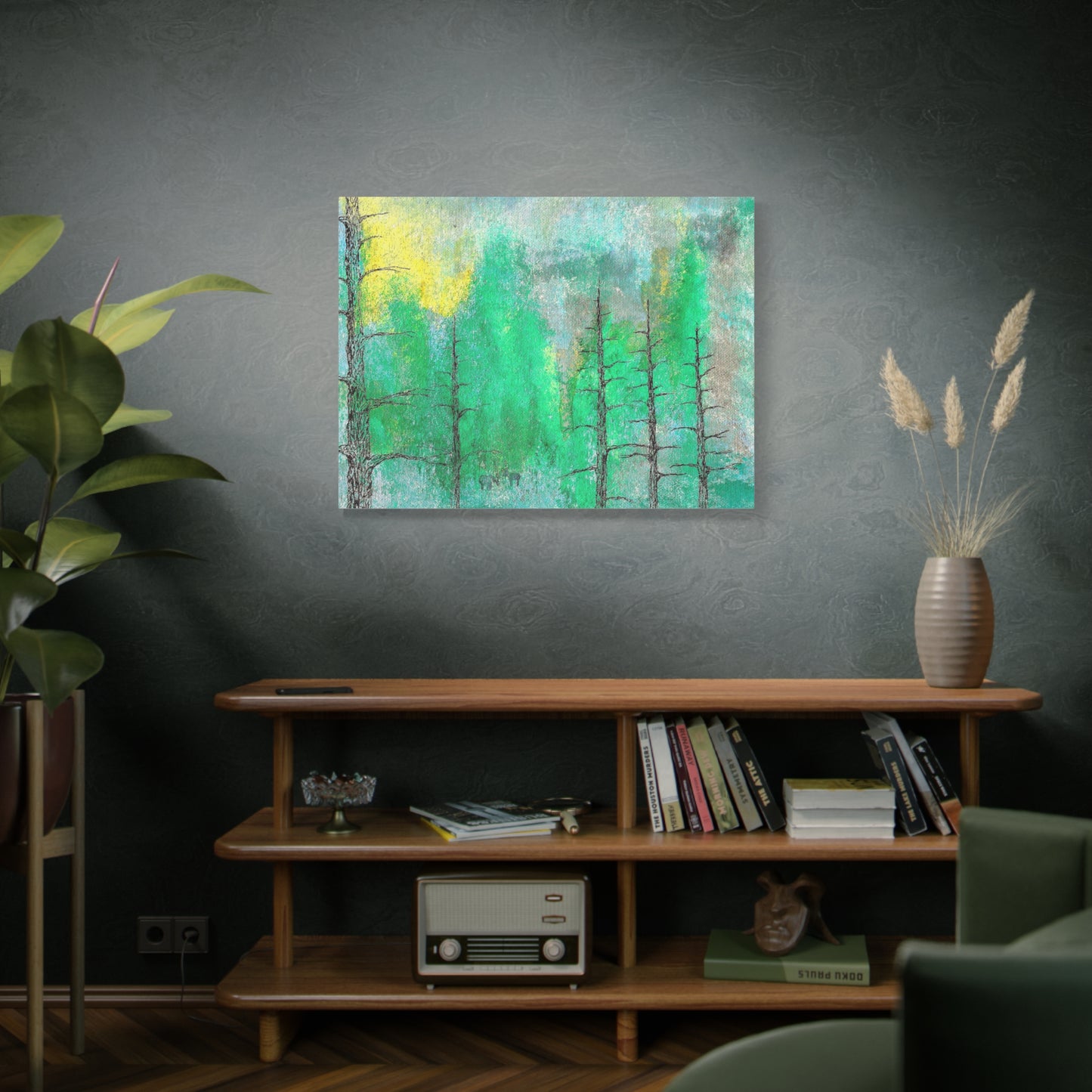 Titled "A View Of The Colorado Forest" Abstract On Canvas