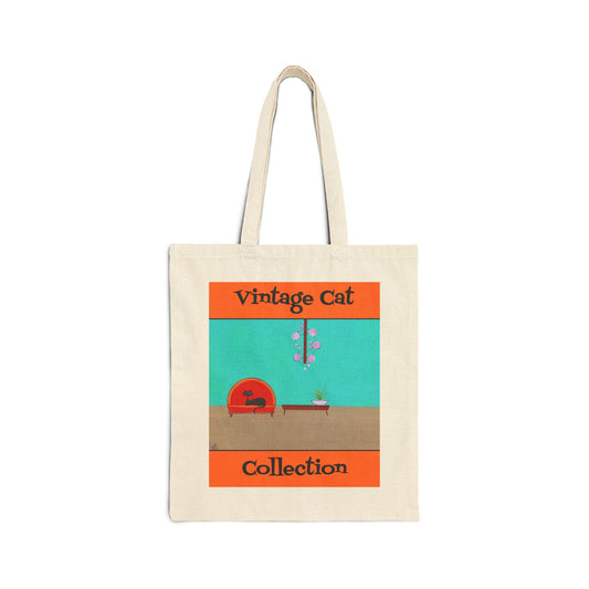 Vintage Cat Collection Canvas Tote Bag