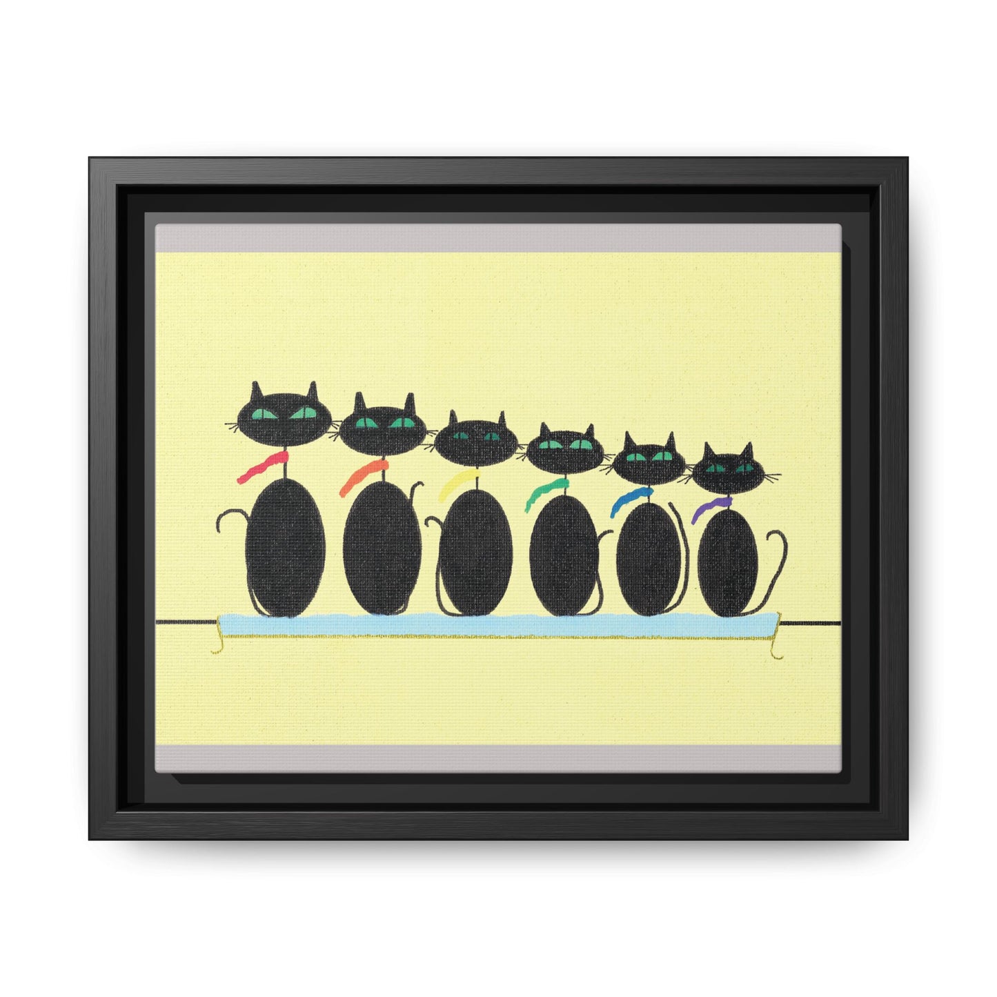 Pride Rainbow Cats Matte Canvas Framed Art