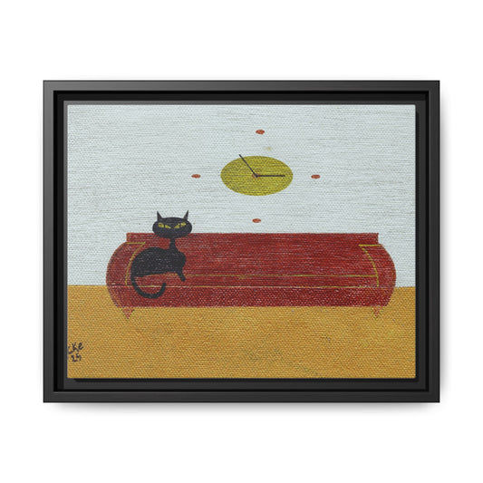 Time To Eat Vintage Inspired Framed Canvas Print