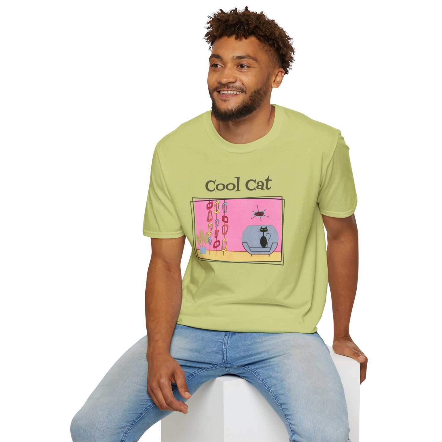 Cool Cat T-Shirt With Vintage Art