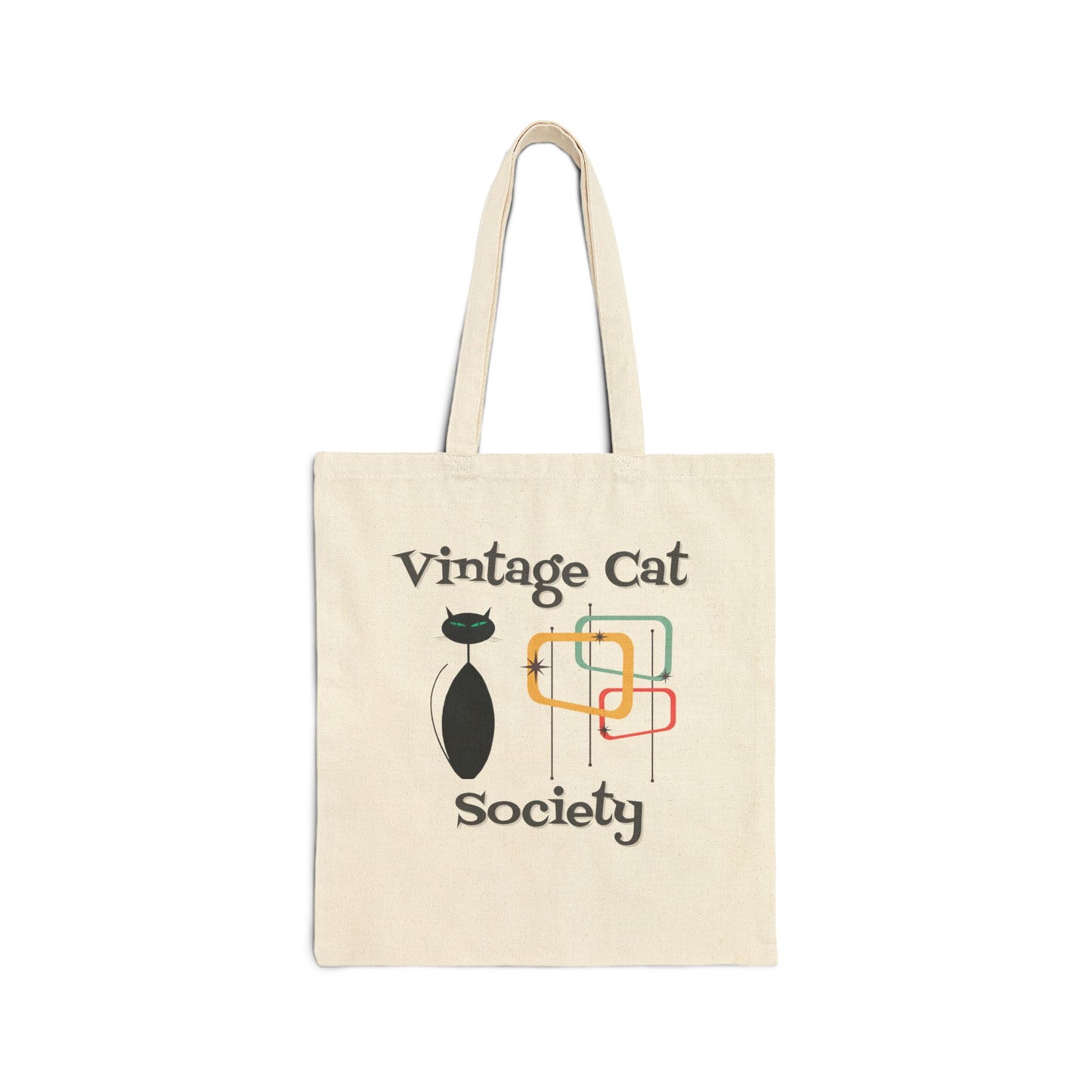 Vintage Cat Society Canvas Tote Bag