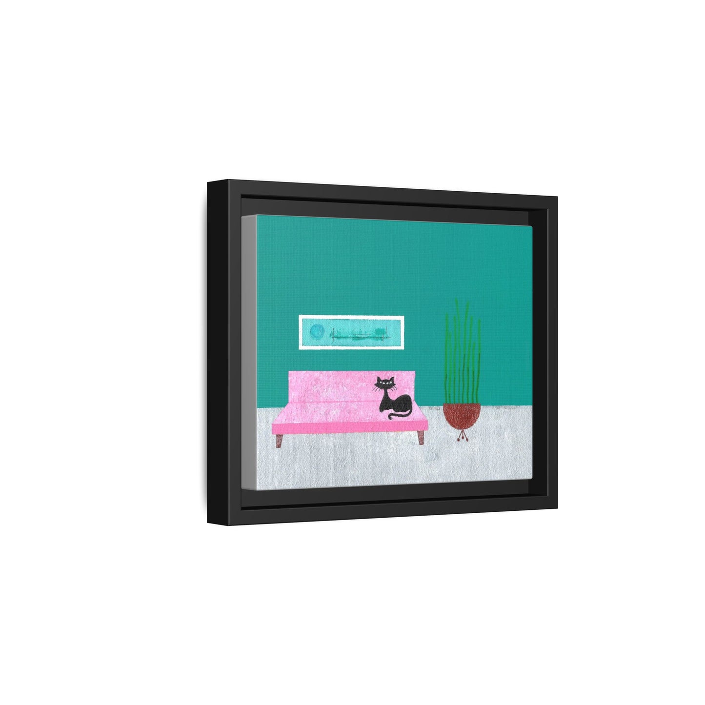 Kitty Art 2 Vintage Inspired Framed Canvas Print