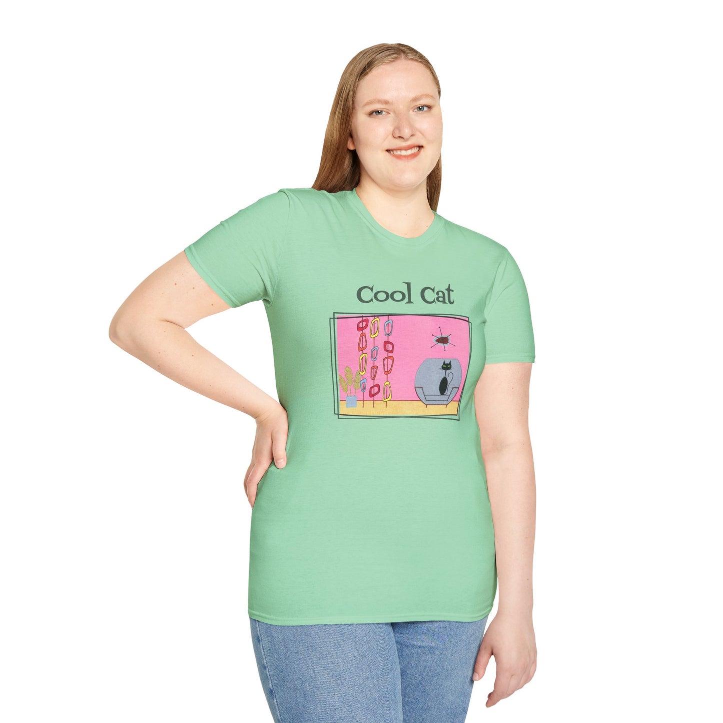 Cool Cat T-Shirt With Vintage Art